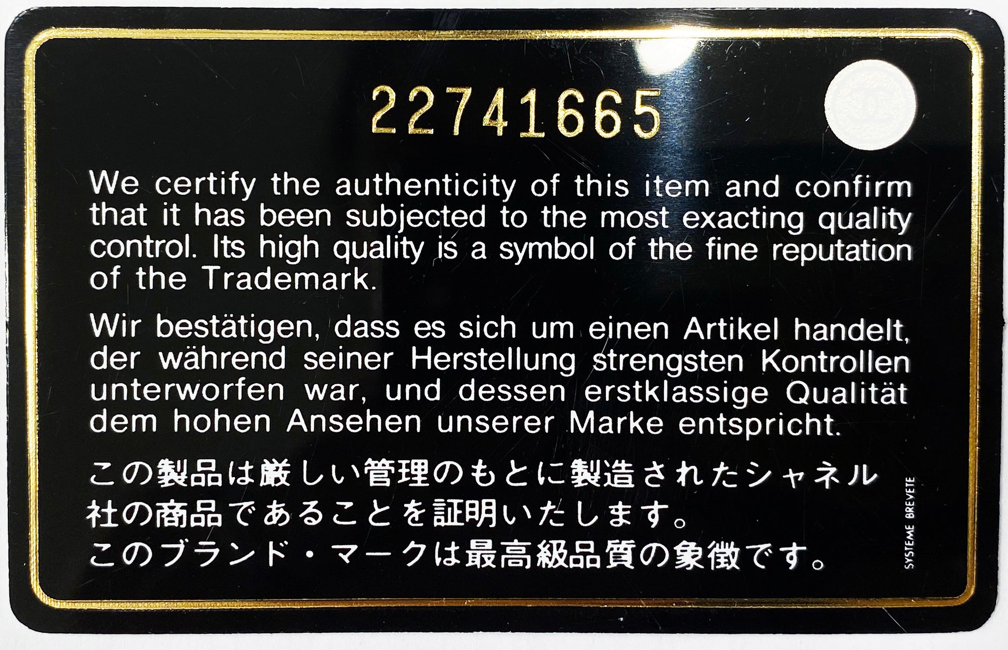 Read more about the article Chanel #22741665