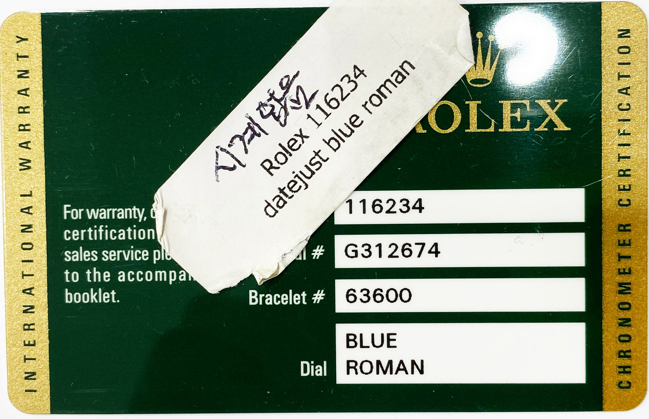 Read more about the article Rolex Ref #116234 Serial #G312674