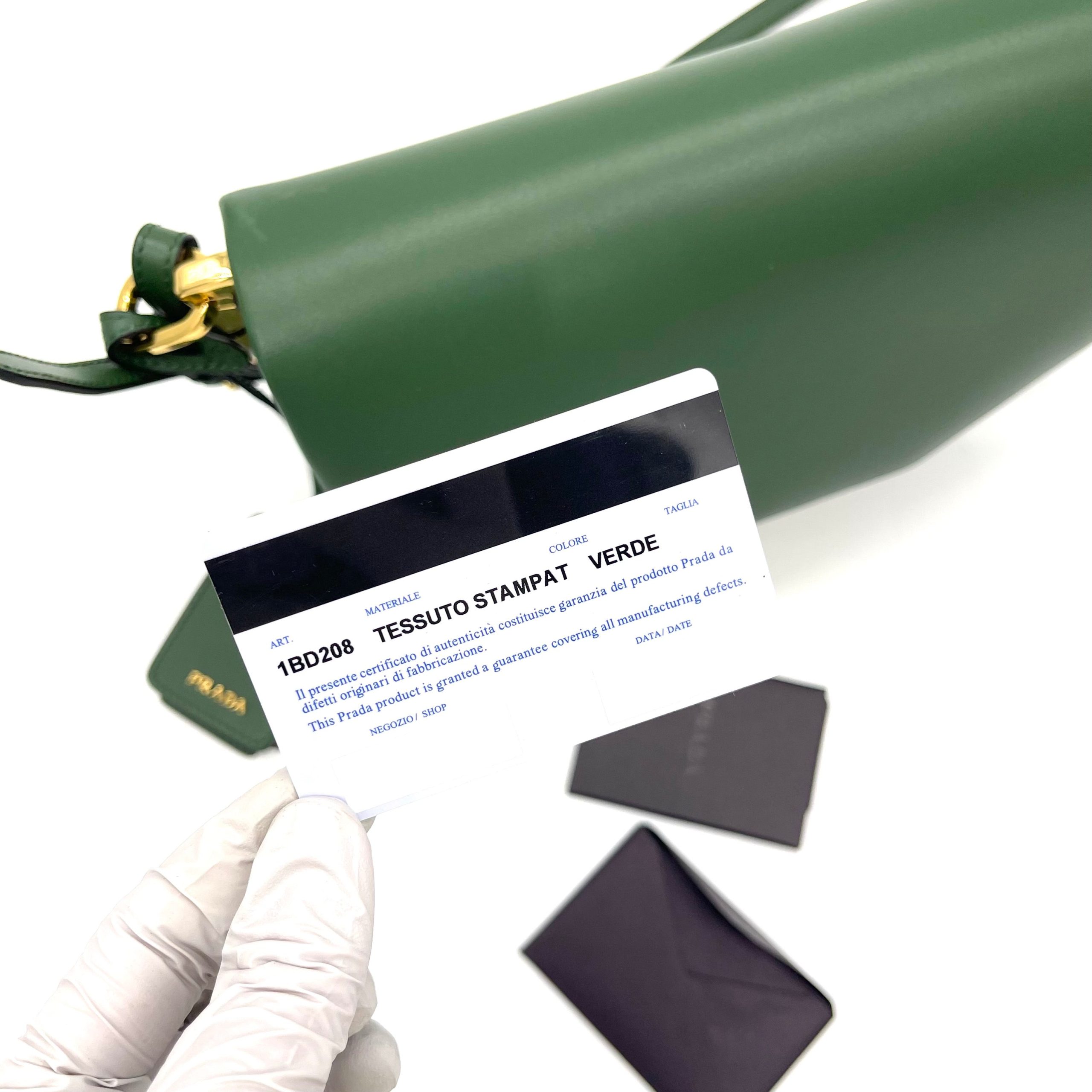 PRADA Ingrid envelope shoulder bag Green Medium