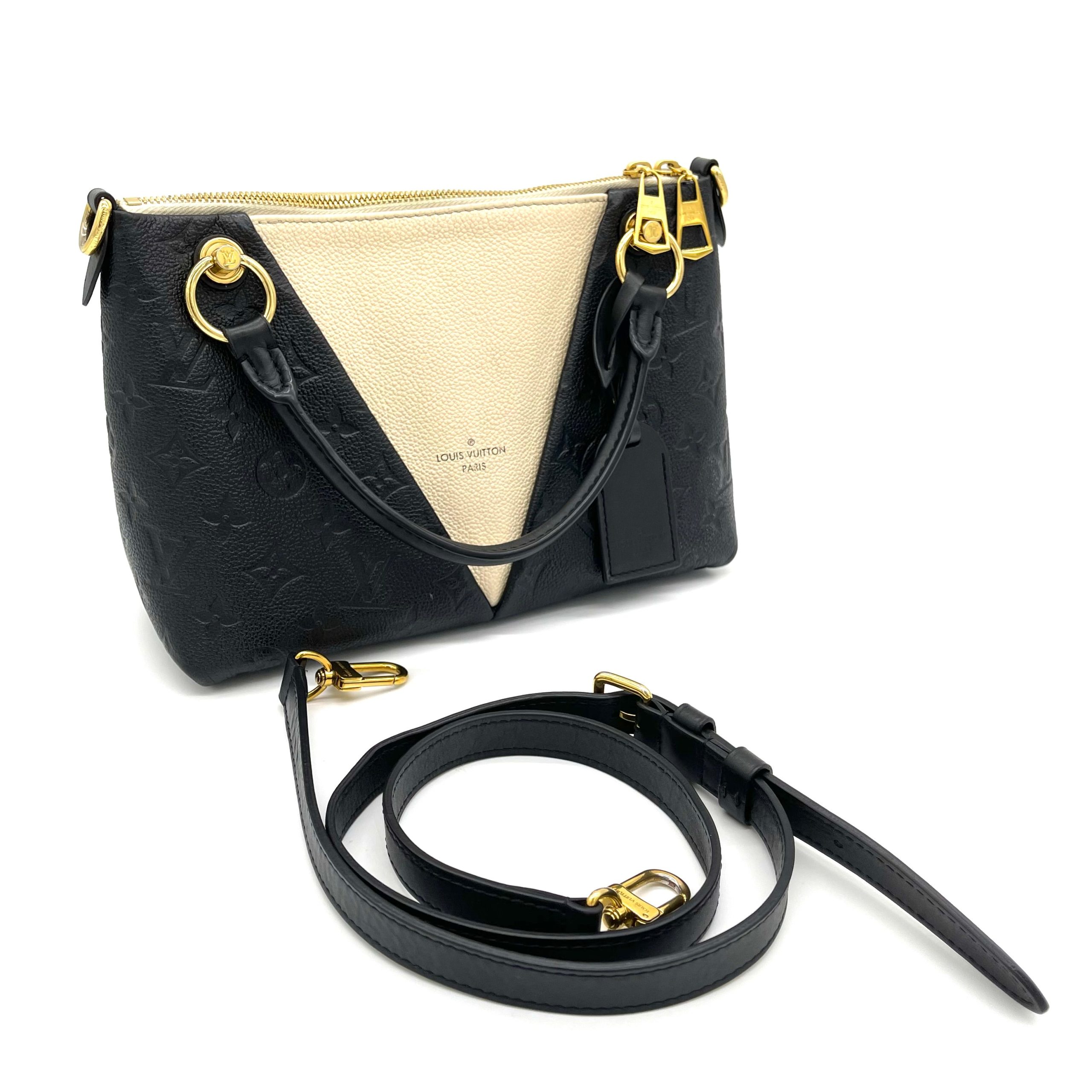 LOUIS VUITTON Empreinte V Tote BB Black Creme SD3159