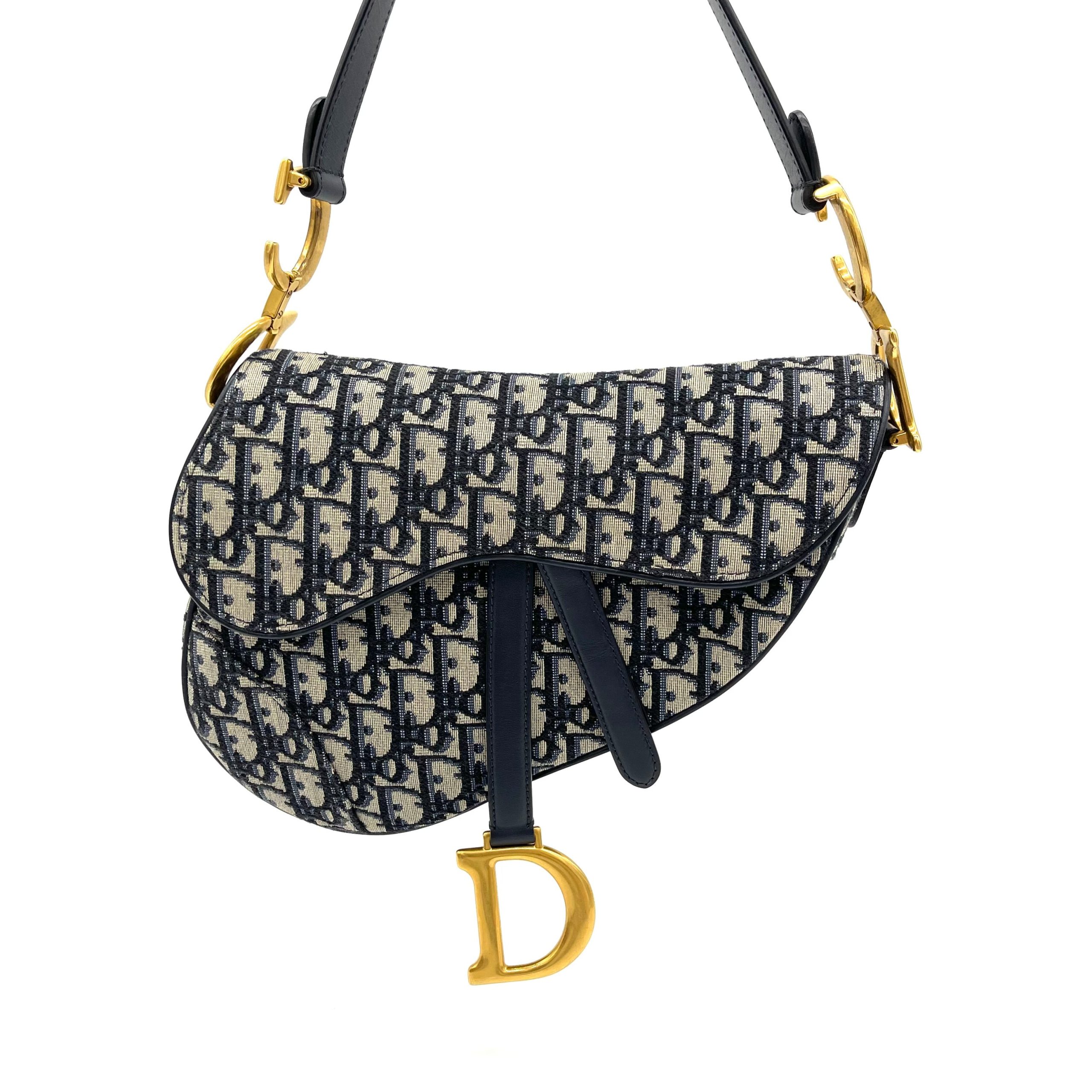 CHRISTIAN DIOR Oblique Saddle Bag Blue