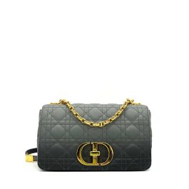 Christian Dior  Lambskin Cannage Medium Caro Bag Grey Stone
