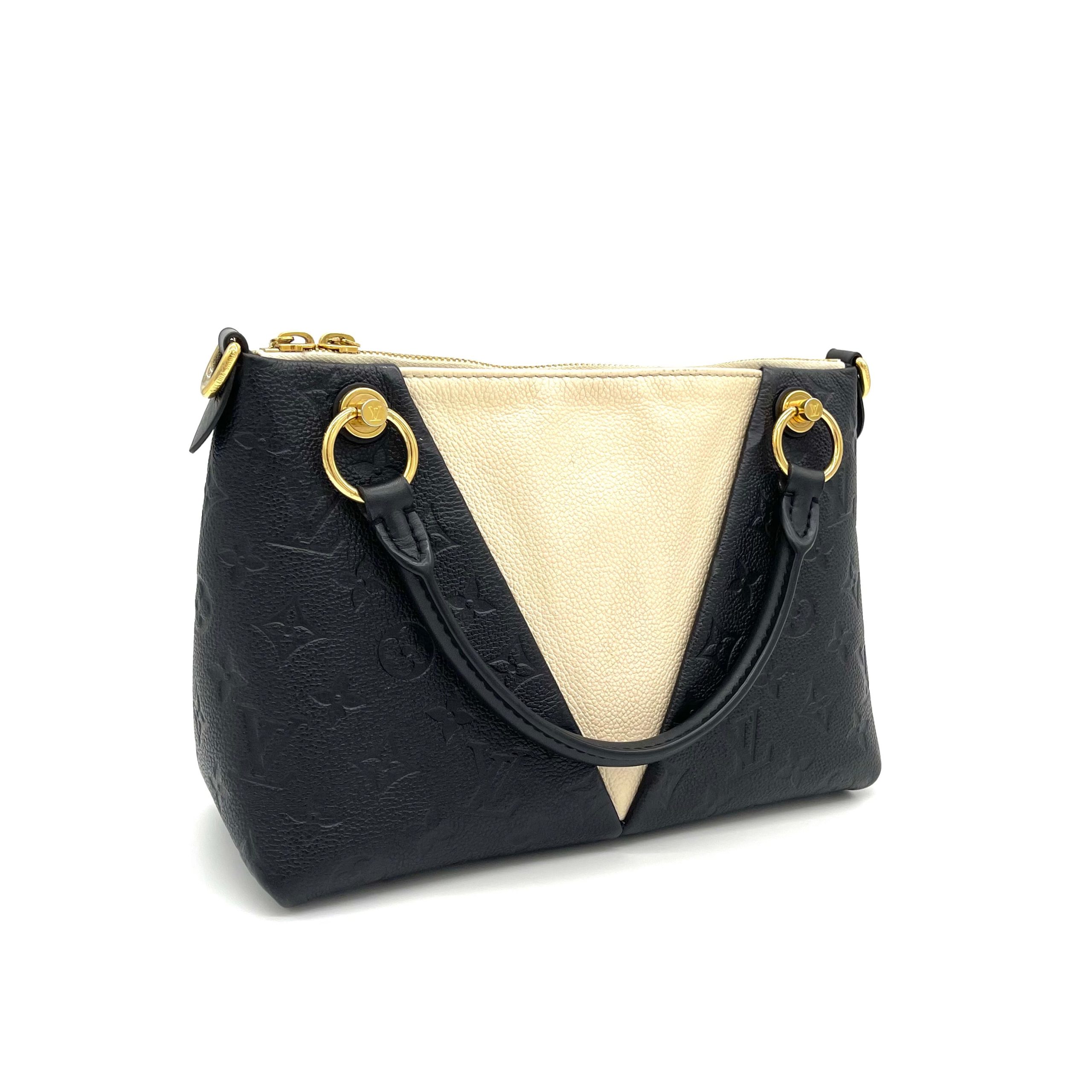 LOUIS VUITTON Empreinte V Tote BB Black Creme SD3159
