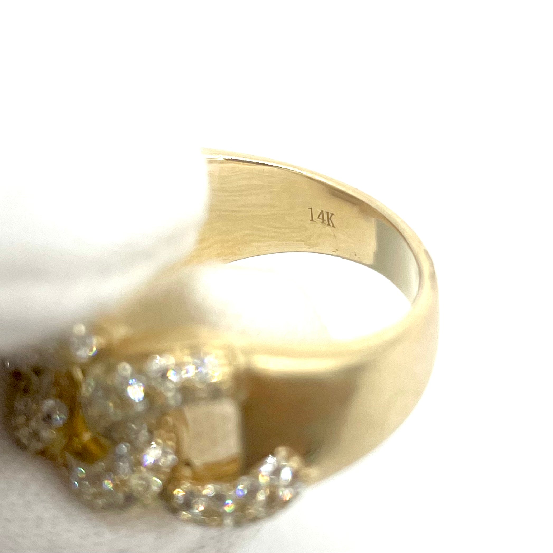 14k Gold Cuban Link Diamond Ring