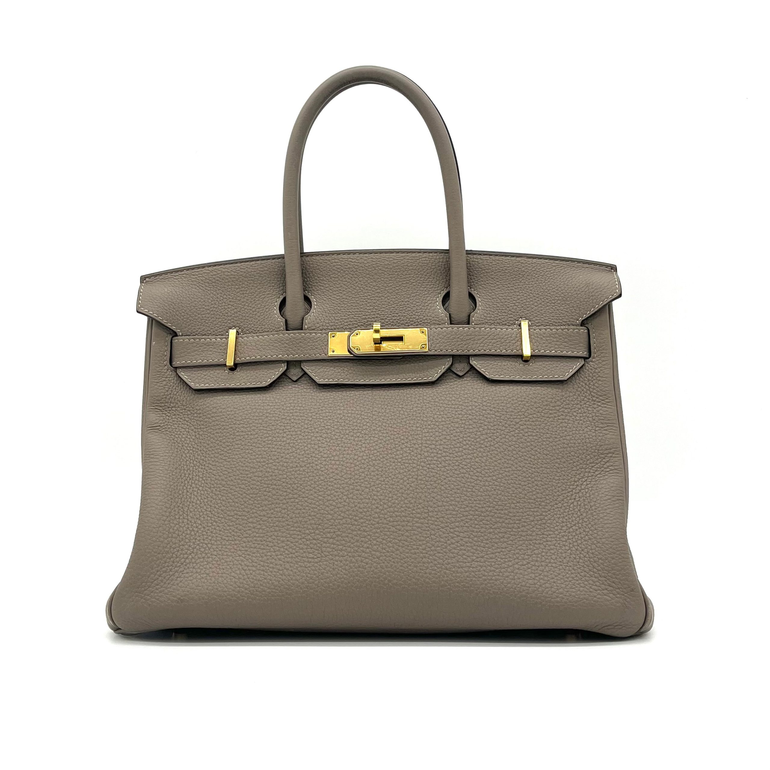 HERMES Taurillon Novillo Birkin 30 Gris Asphalte