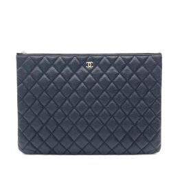 Chanel Classic Quilted Clutch – Black Caviar with Gold-Tone CC Large