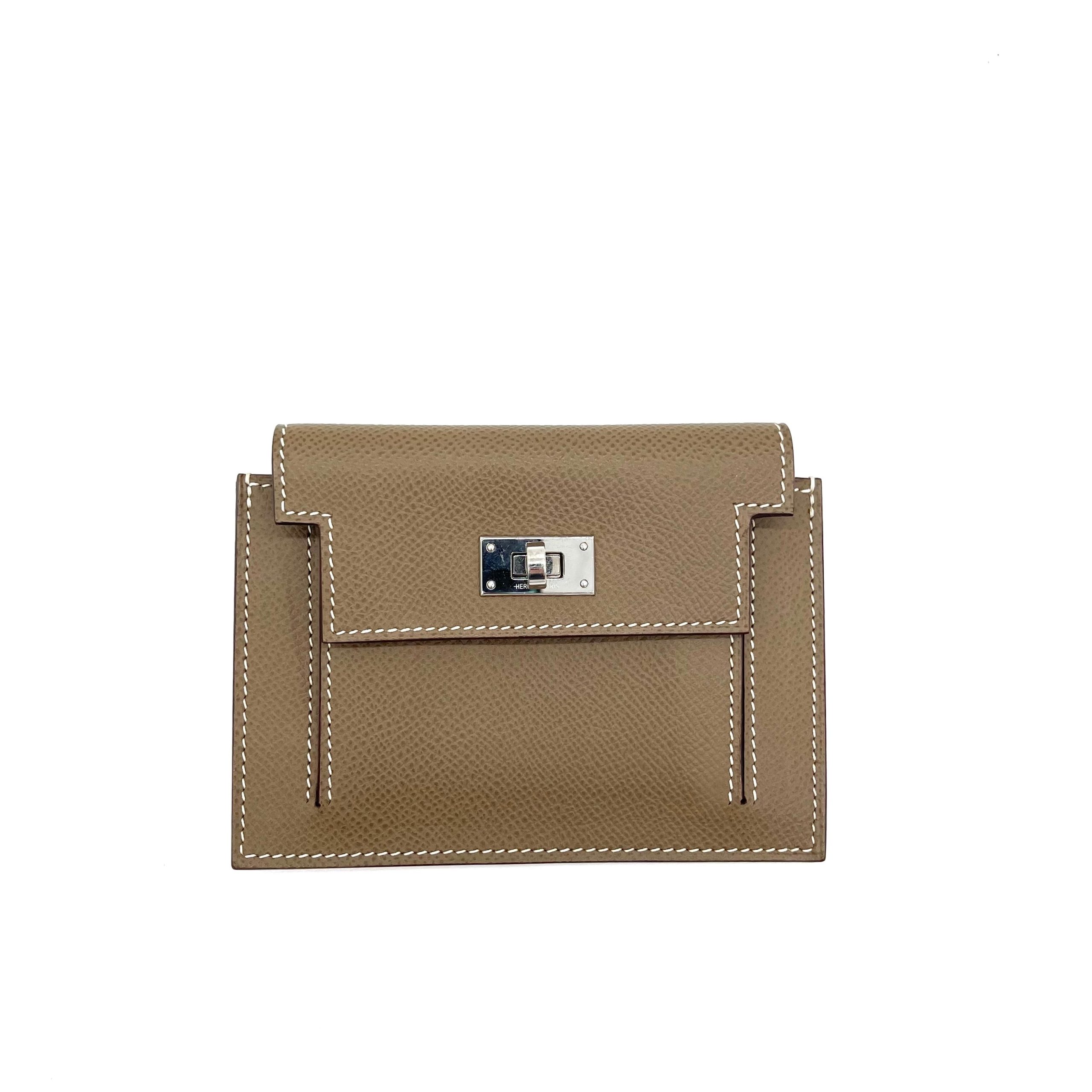 HERMES Epsom Kelly Pocket Compact Wallet Etoupe