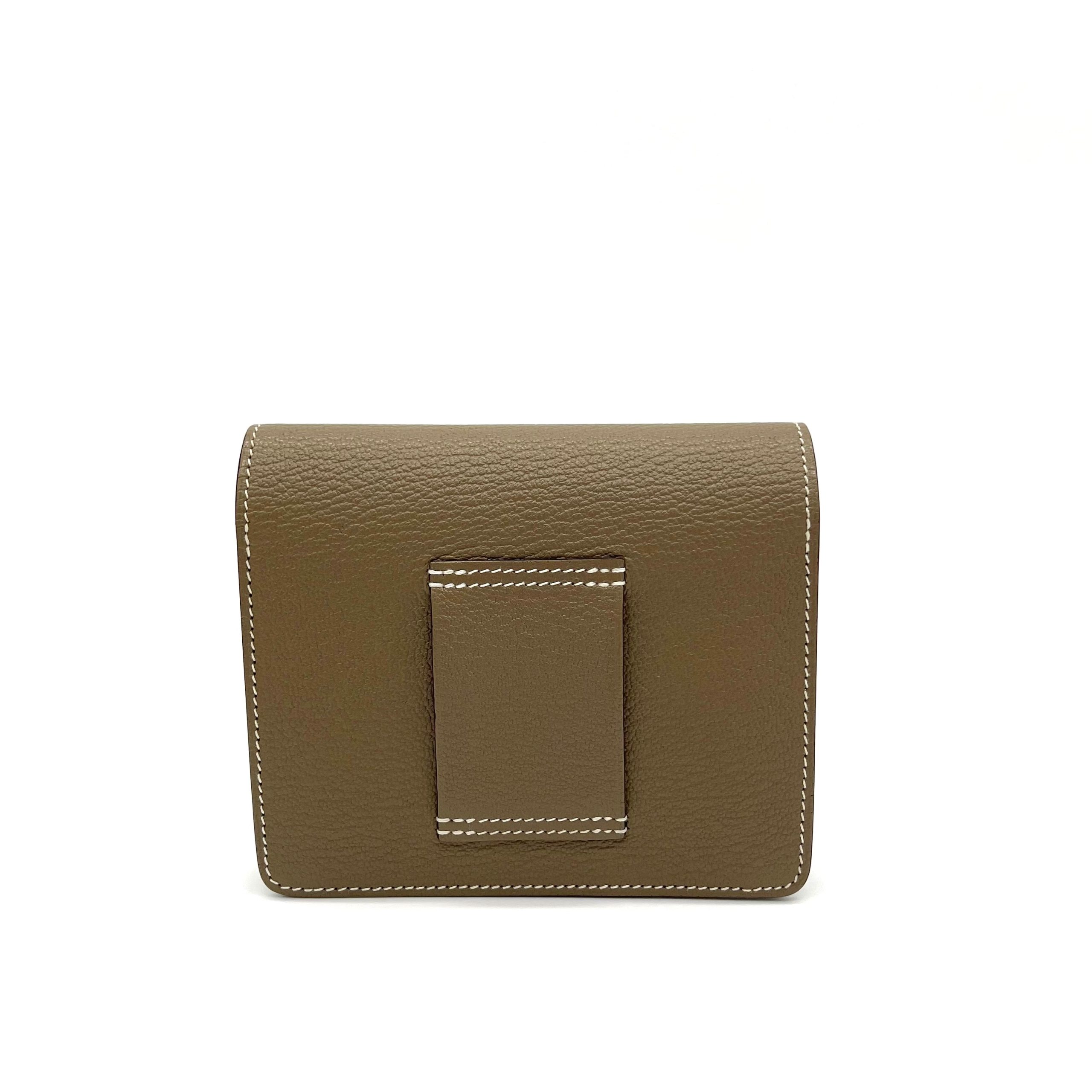 HERMES Chevre Mysore Roulis Slim Wallet Etoupe Brand New Condition Never used