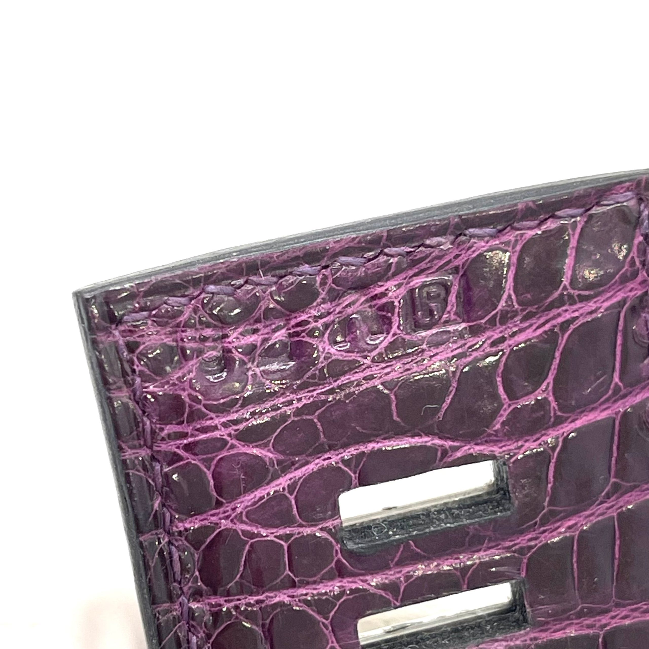 HERMES alligator medor clutch 23 purple clutches