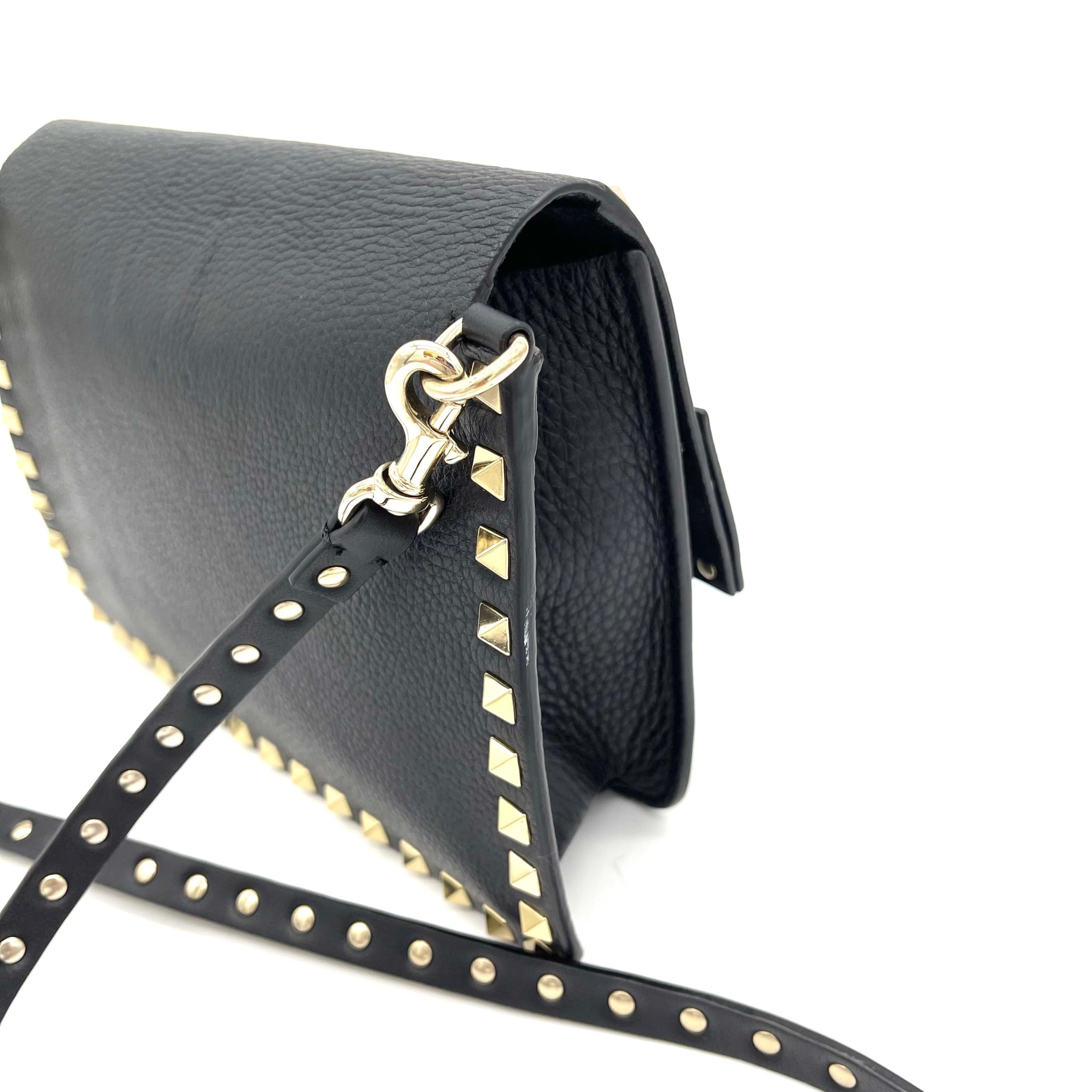 VALENTINO SMALL ROCKSTUD GRAINY CALFSKIN CROSSBODY BAG