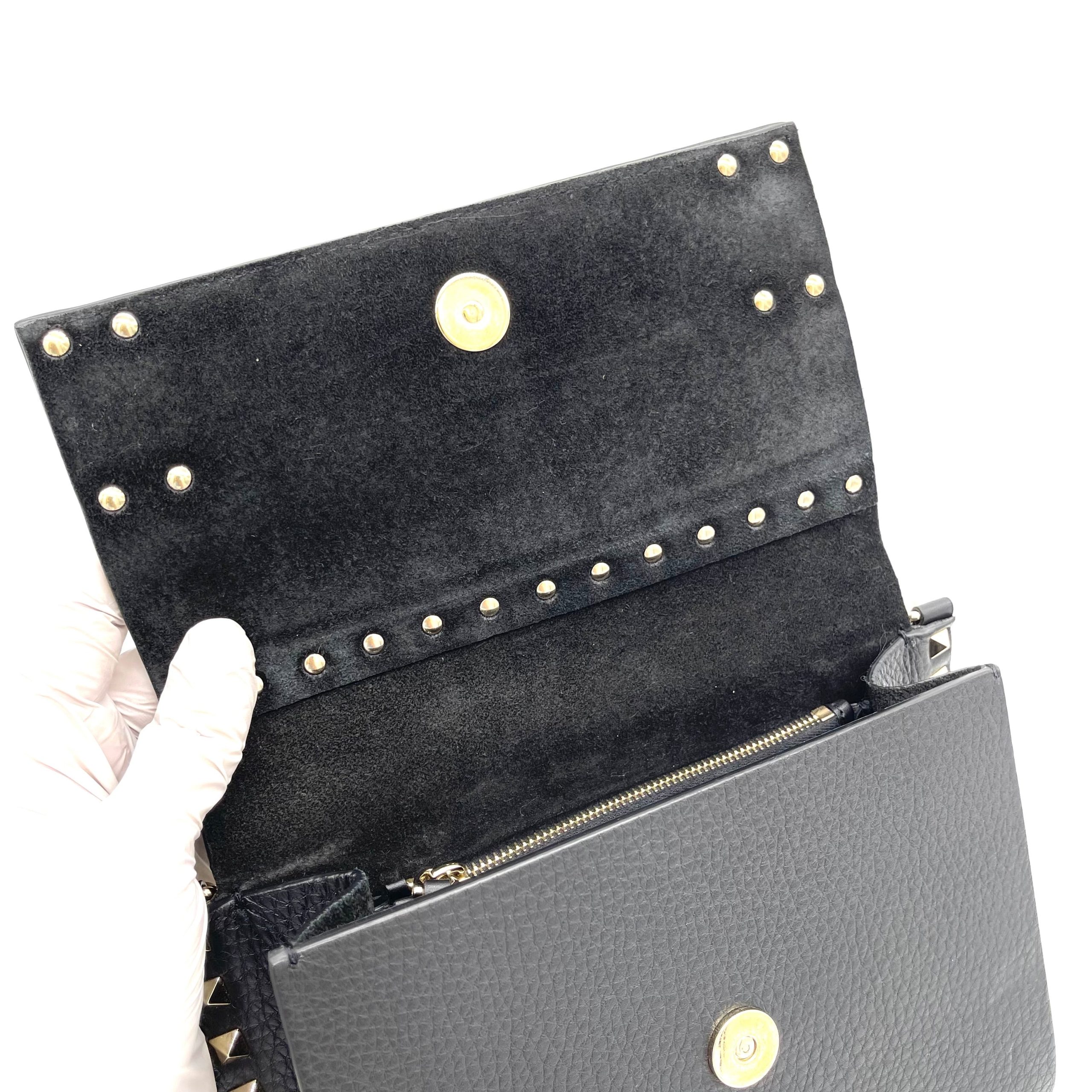 VALENTINO SMALL ROCKSTUD GRAINY CALFSKIN CROSSBODY BAG