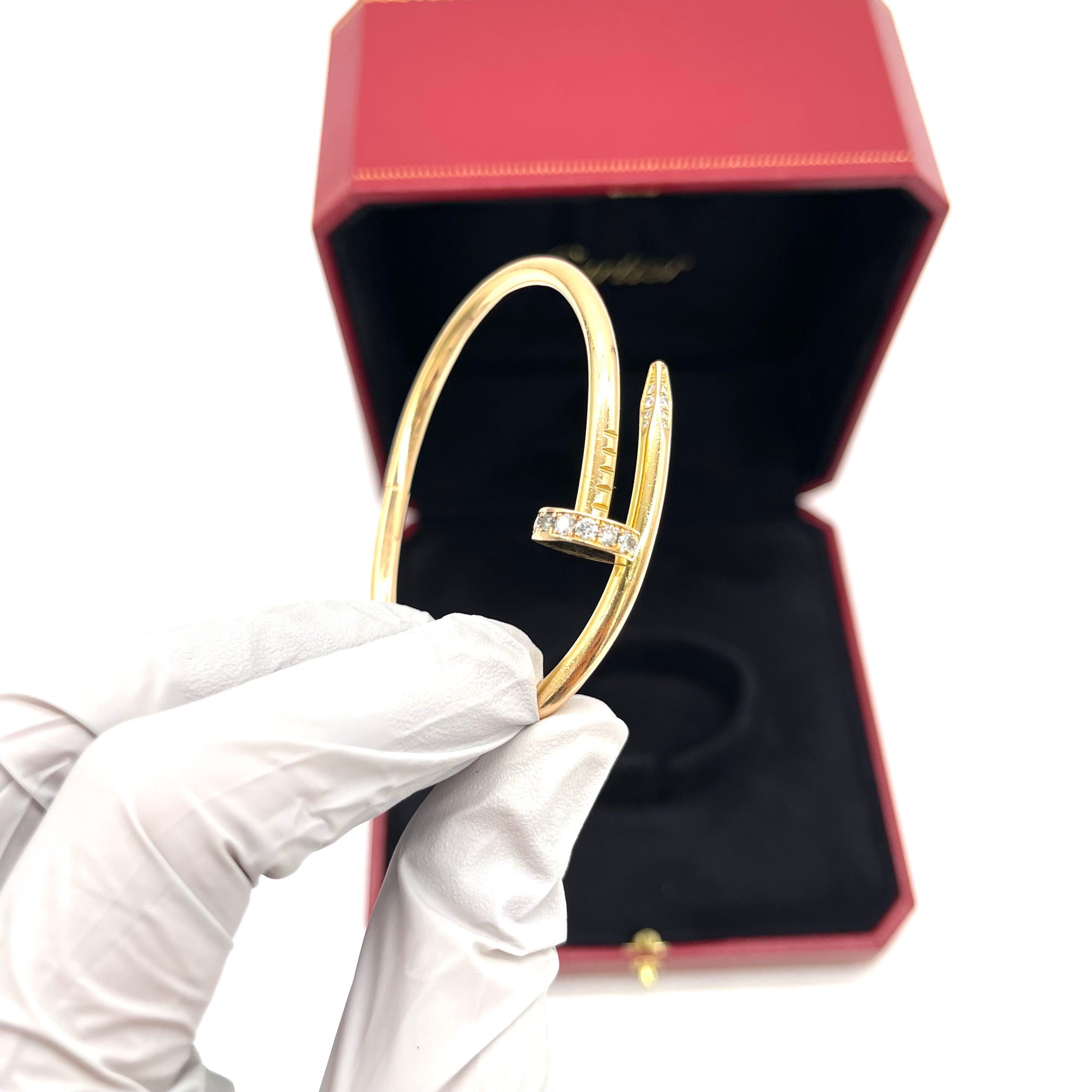 Cartier Juste un Clou Bracelet, Classic Model with Diamonds – Size 15