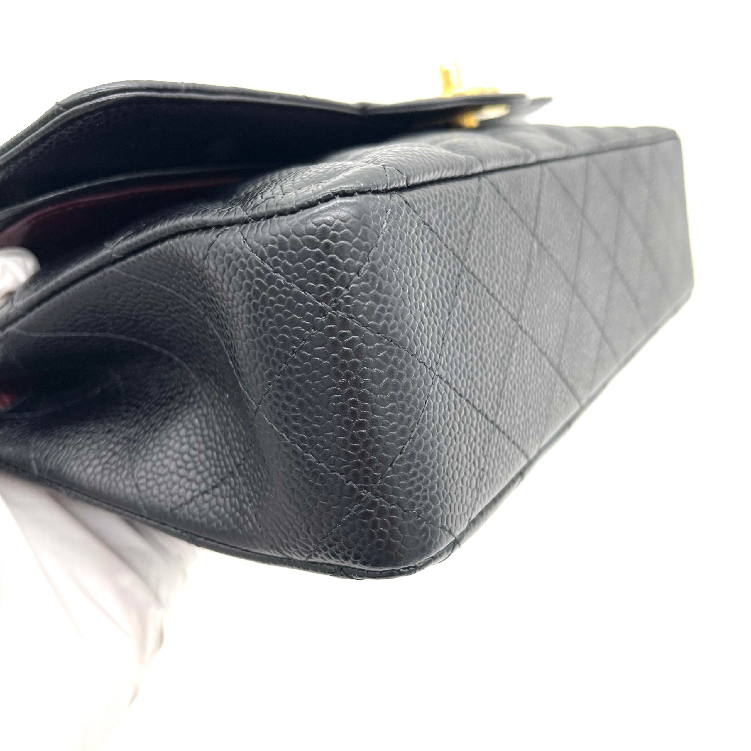 CHANEL Caviar Quilted Medium Double Flap Black