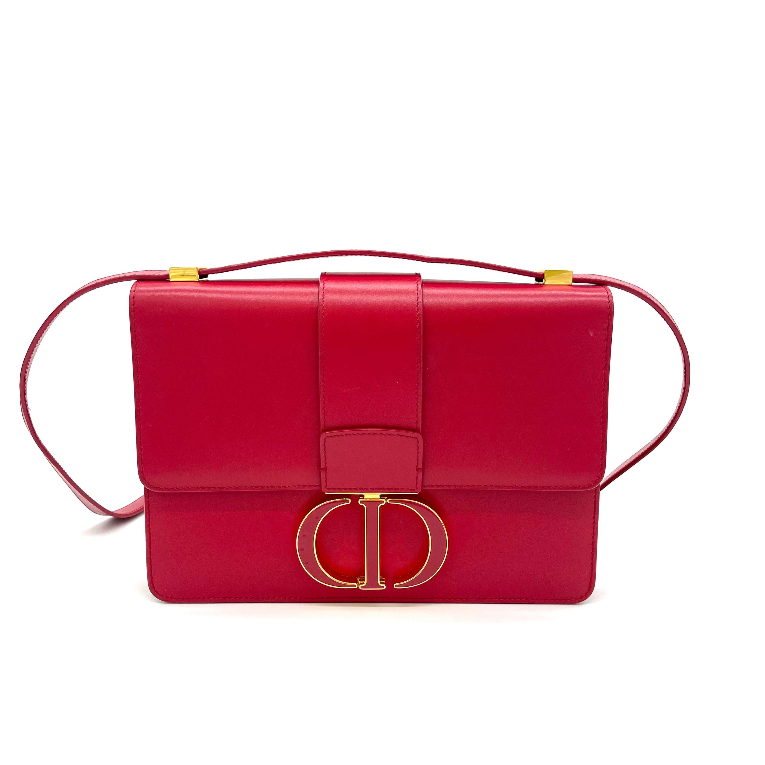 CHRISTIAN DIOR Smooth Calfskin 30 Montaigne Flap Bag Fuchsia