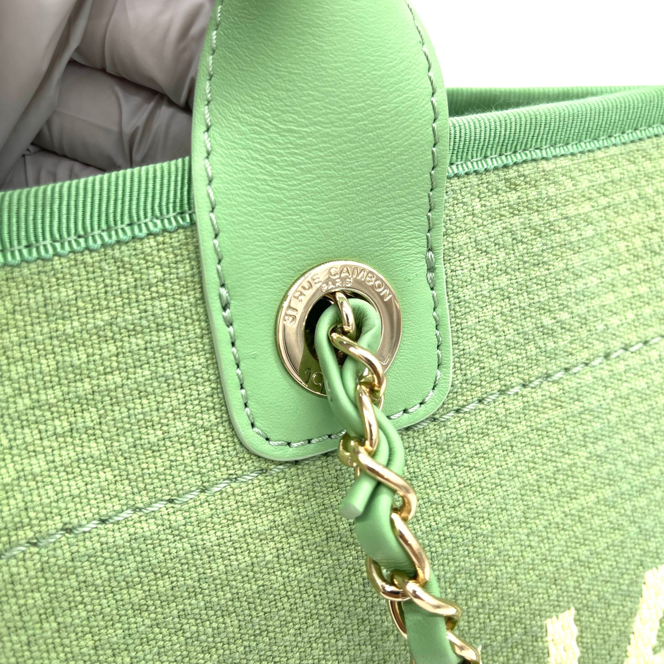 CHANEL Mixed Fibers Small Deauville Tote Green 2023