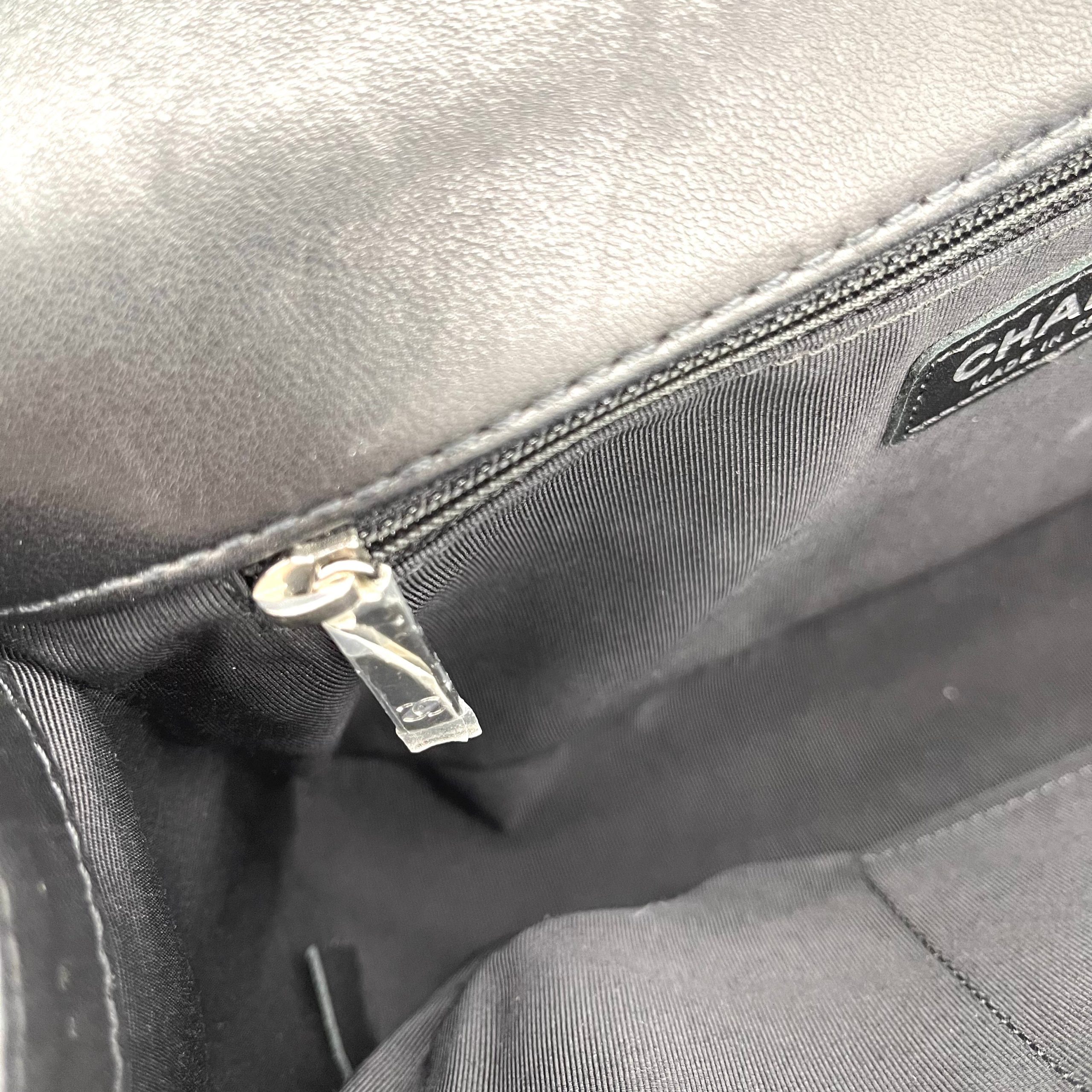 CHANEL Perforated Lambskin Quilted New Medium Boy Flap Black 2014