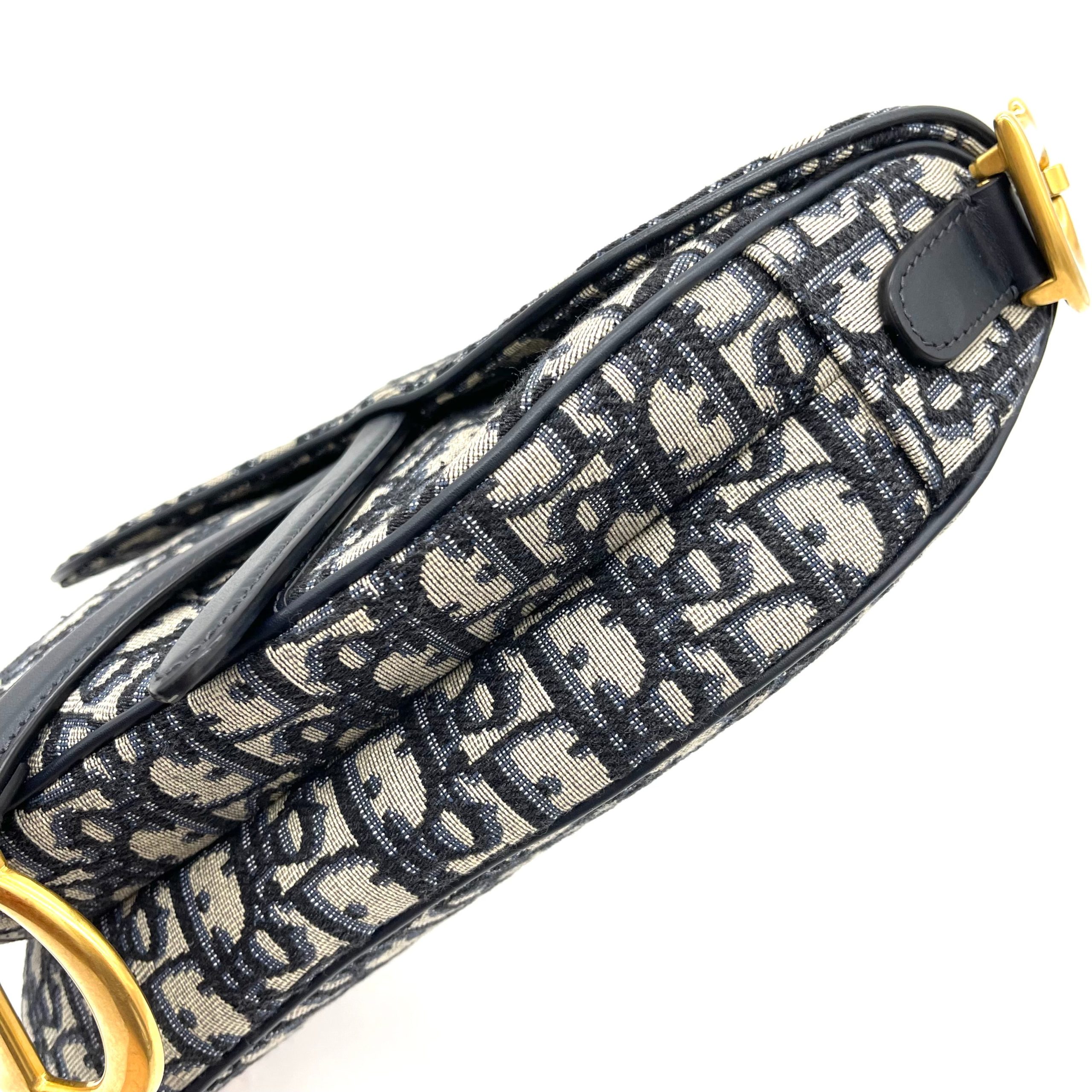 CHRISTIAN DIOR Oblique Saddle Bag Blue