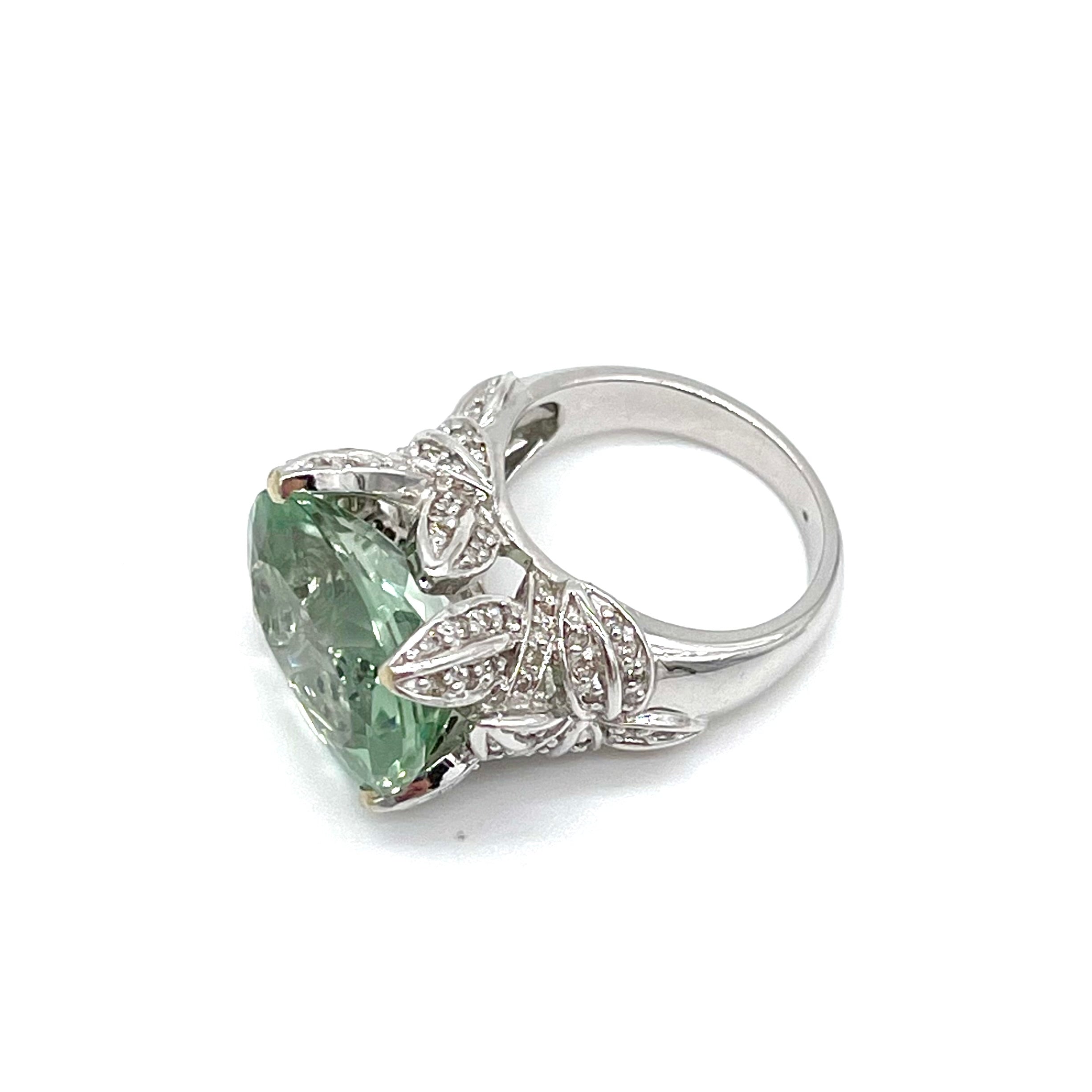 Green Amethyst Engagement Ring 14K SIZE 7