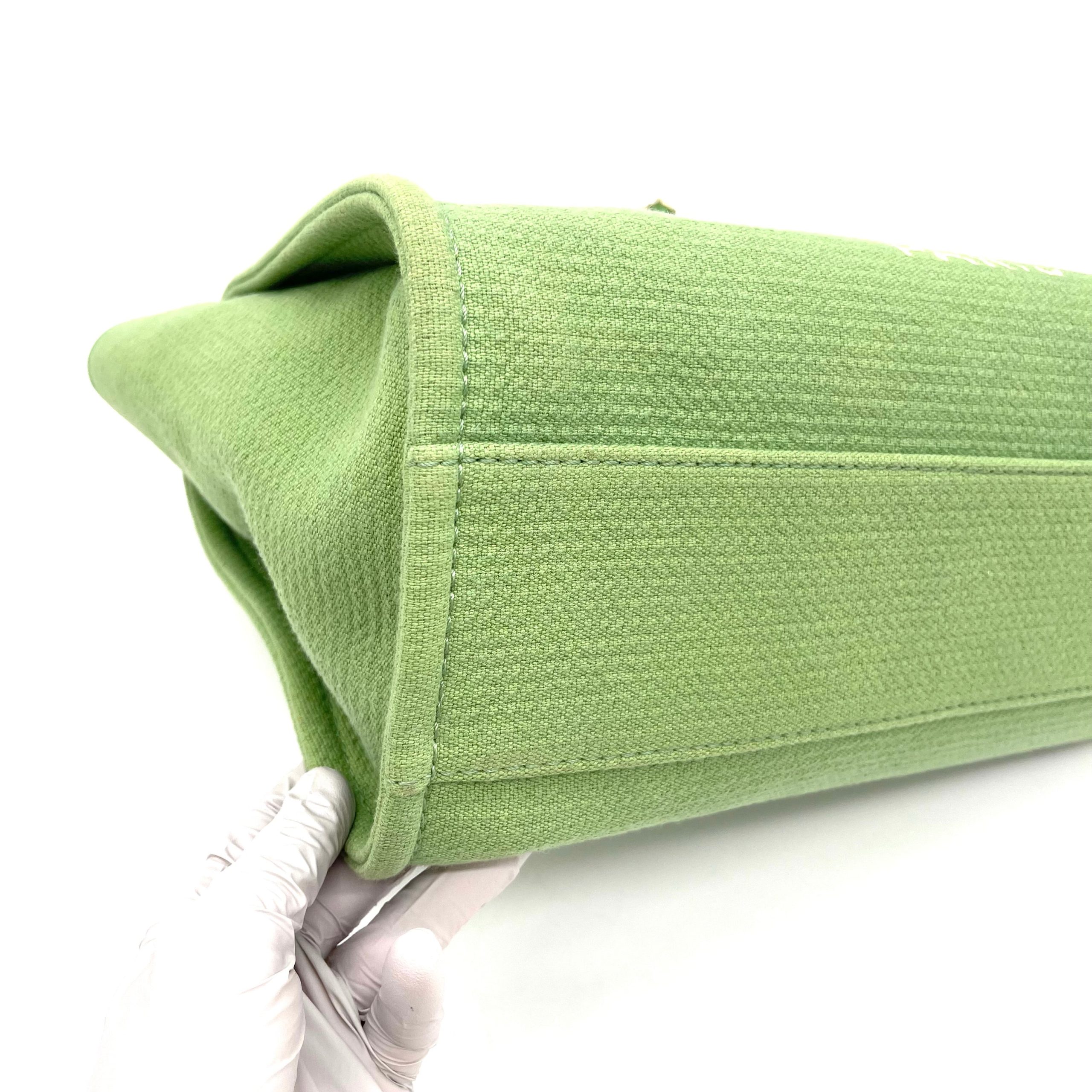 CHANEL Mixed Fibers Small Deauville Tote Green 2023