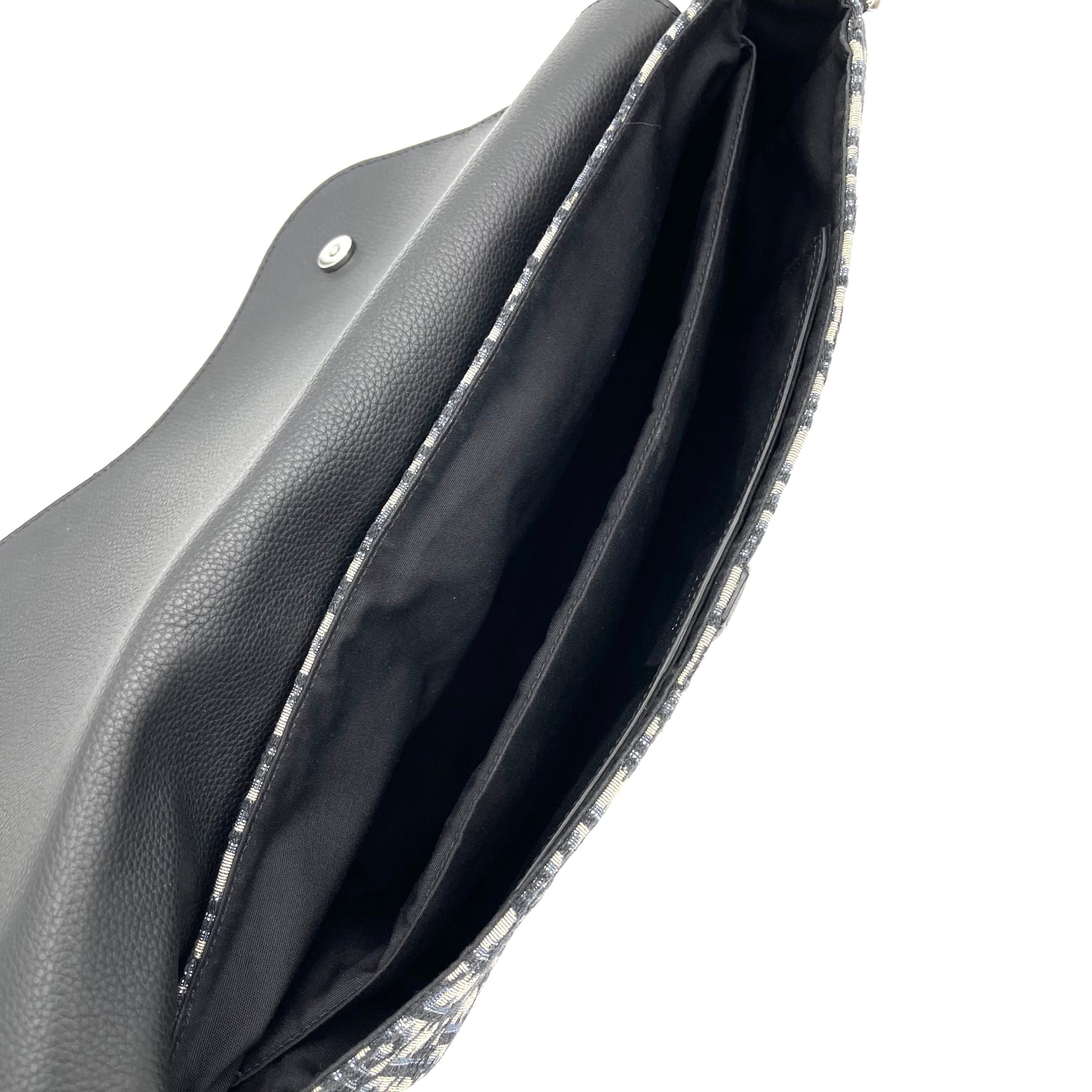 Christian Dior Saddle Flap Messenger Bag Oblique Canvas and Leather Medium