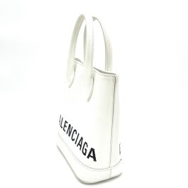 BALENCIAGA Logo Ville Tote Leather XXS White