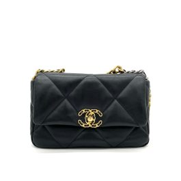 CHANEL Lambskin Quilted Medium Chanel 19 Flap Black 2023