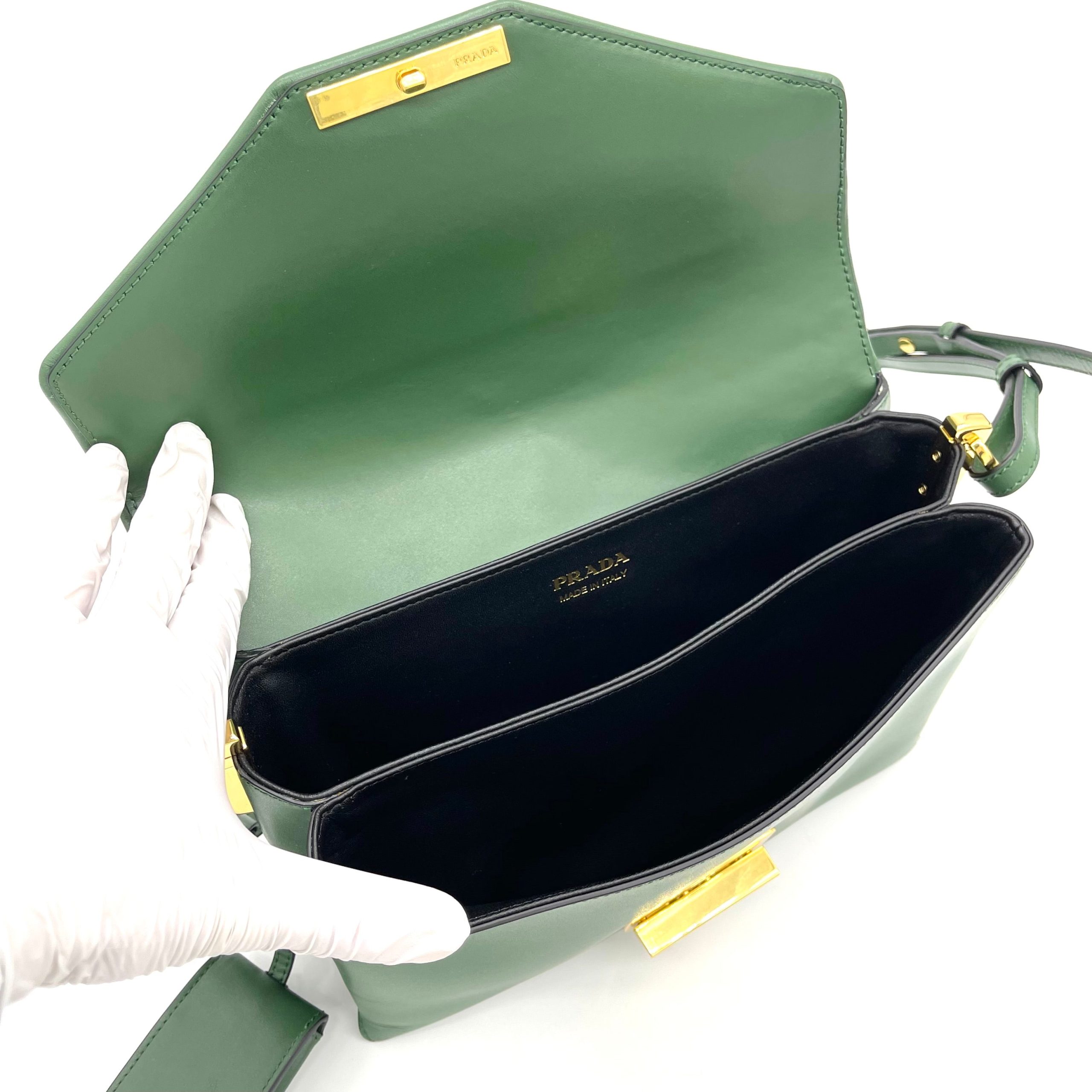 PRADA Ingrid envelope shoulder bag Green Medium