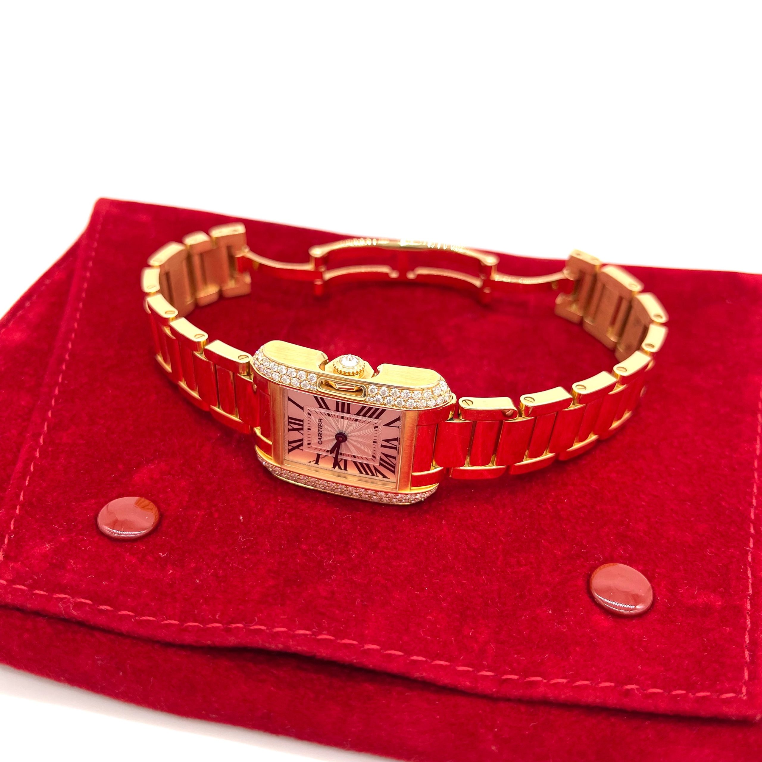 CARTIER TANK ANGLAISE YELLOW GOLD WITH DIAMONDS