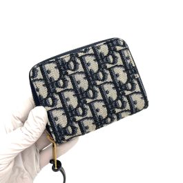 CHRISTIAN DIOR Oblique Zip Coin Pouch Blue