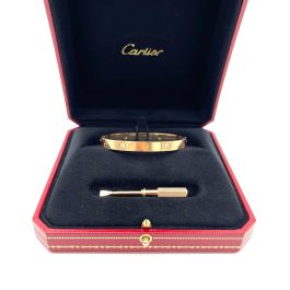 Cartier Love Bracelet, Classic Model with 4 Diamonds – Rose Gold, Size 16