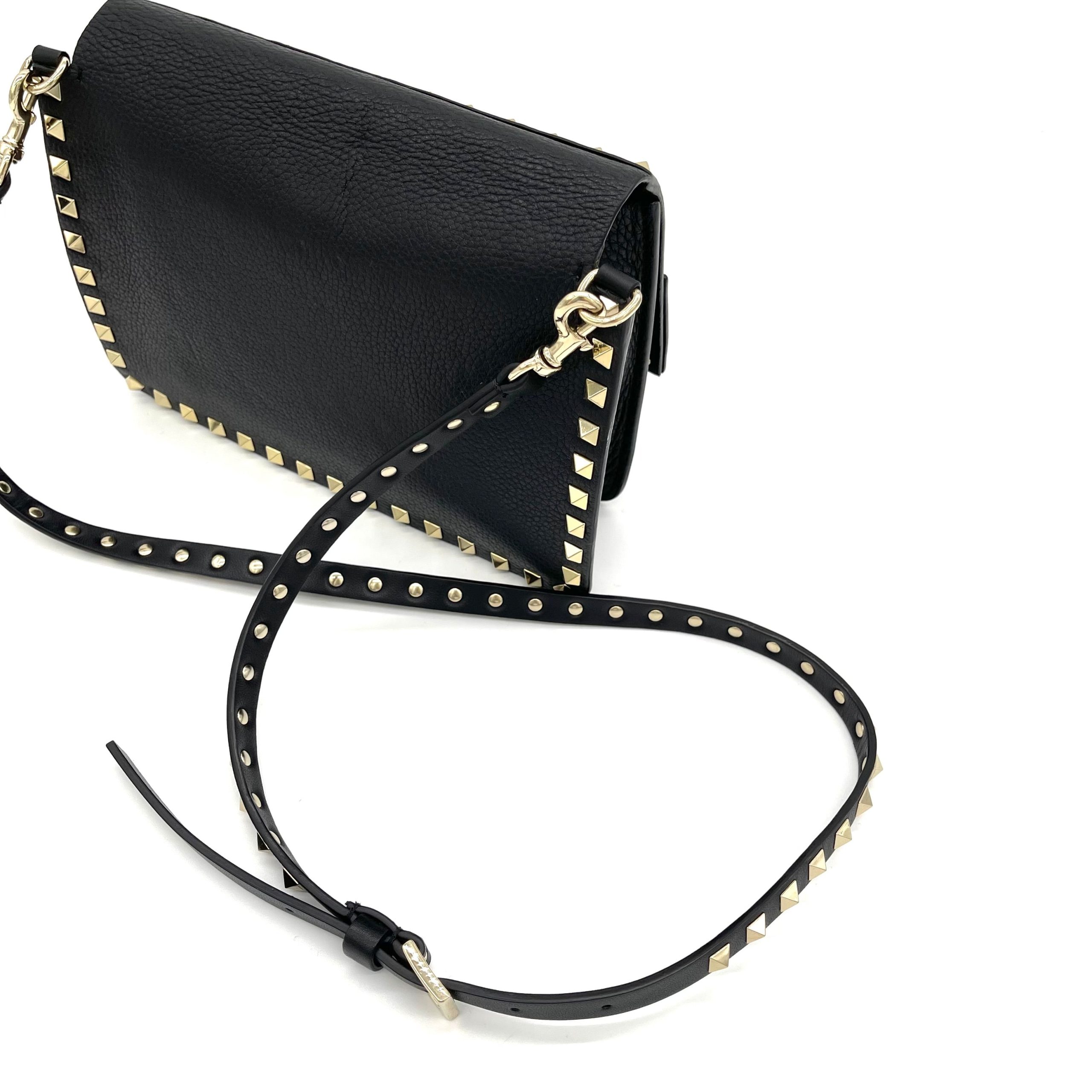 VALENTINO SMALL ROCKSTUD GRAINY CALFSKIN CROSSBODY BAG