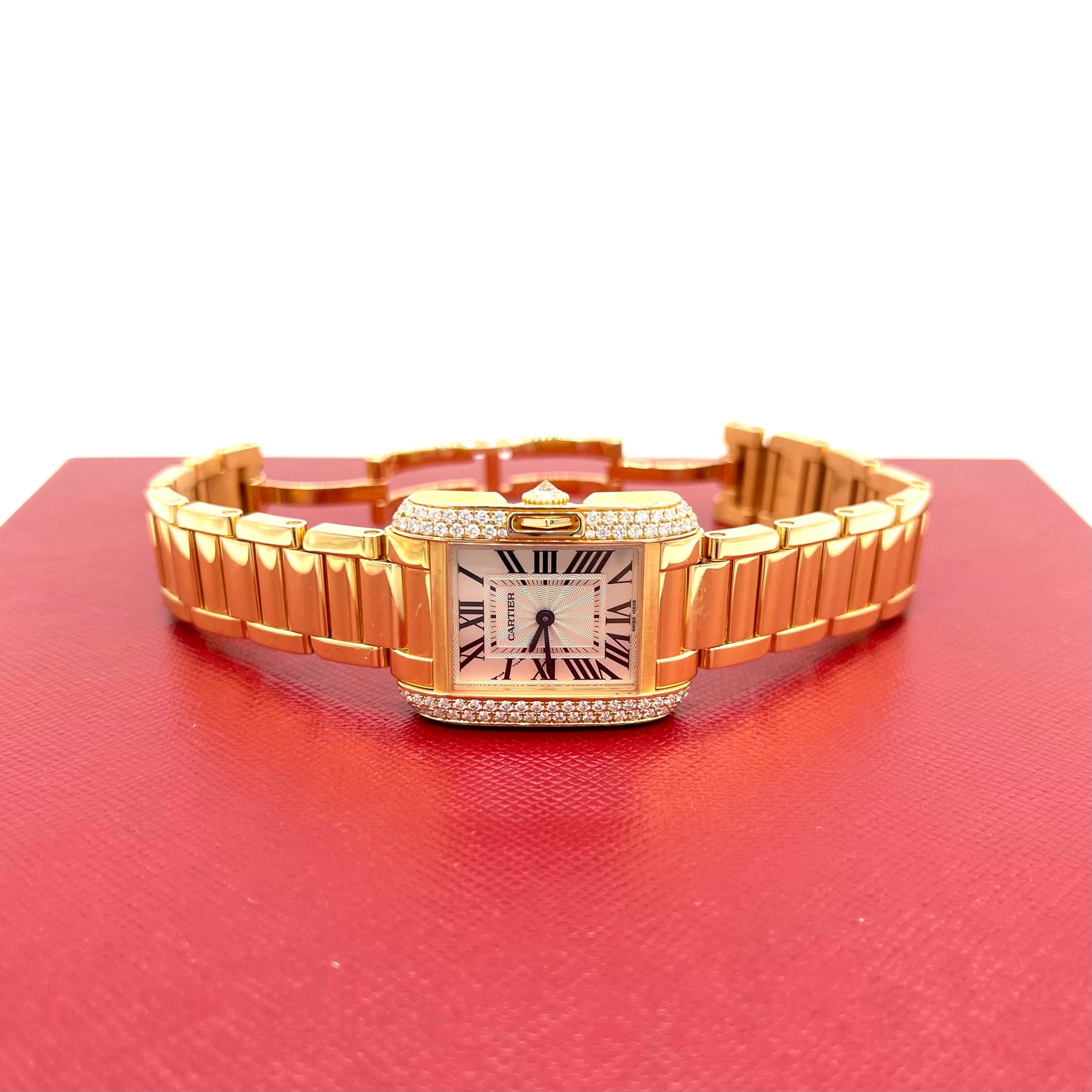 CARTIER TANK ANGLAISE YELLOW GOLD WITH DIAMONDS