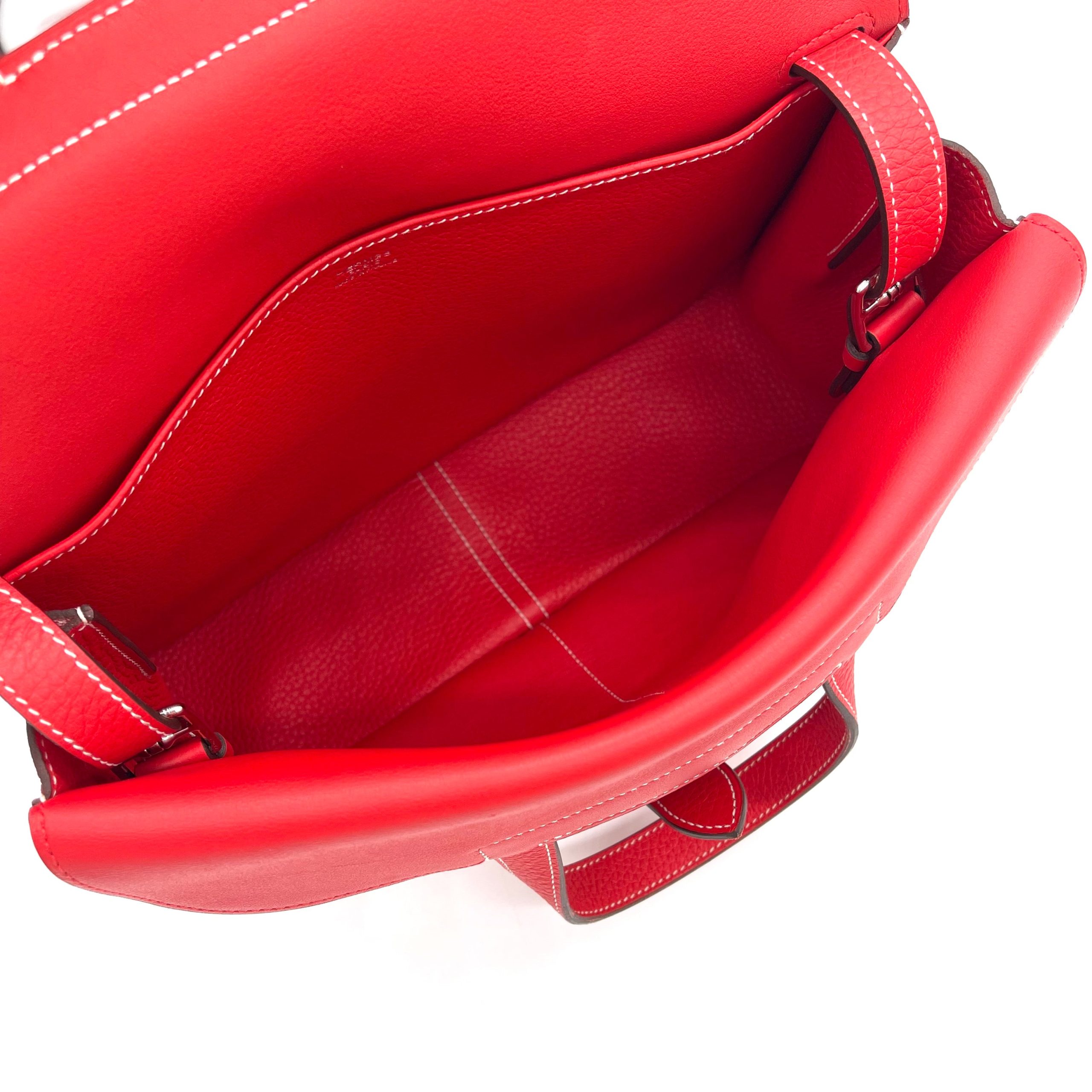 [NEW]HERMES Evercolor Halzan 25 Rouge De Coeur