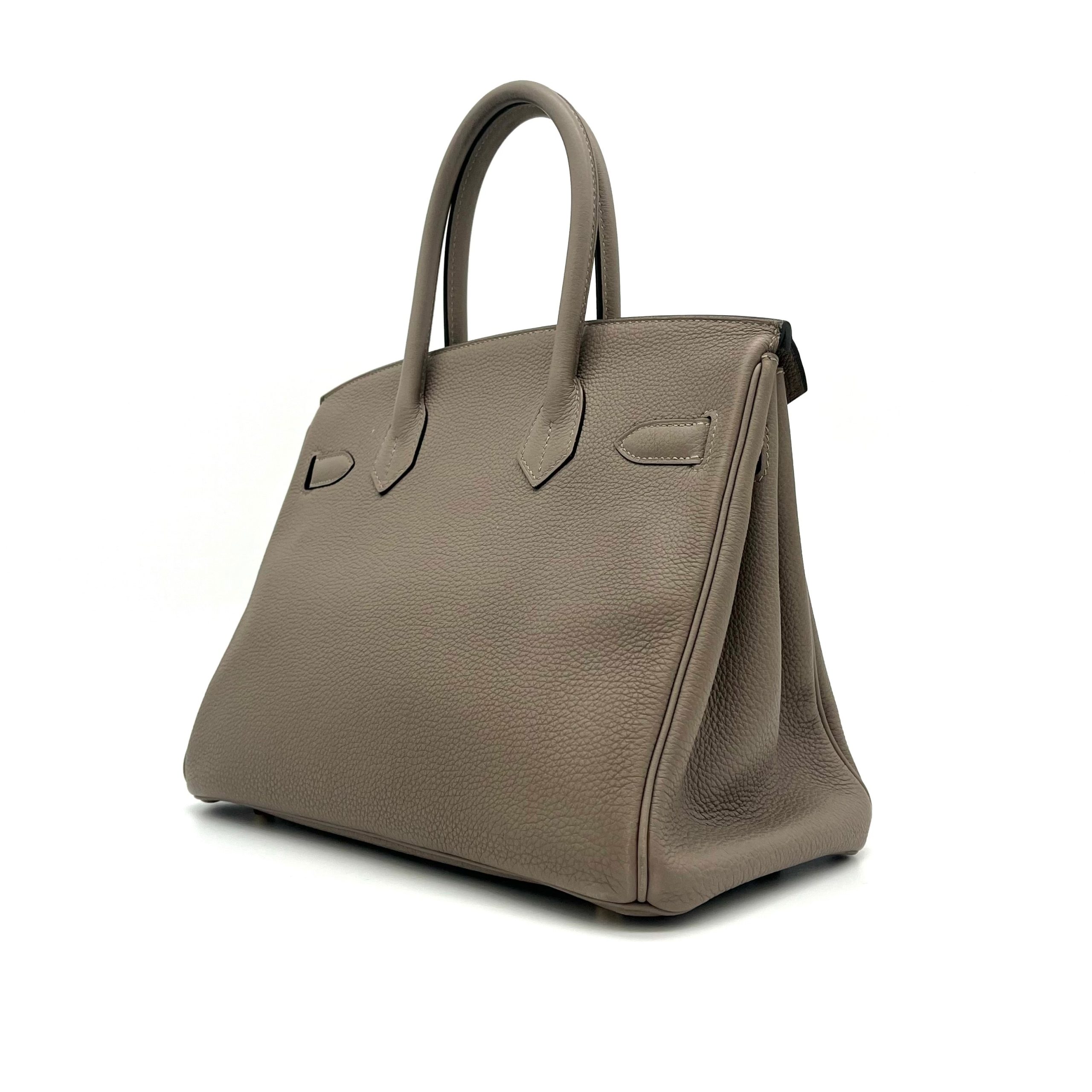 HERMES Taurillon Novillo Birkin 30 Gris Asphalte