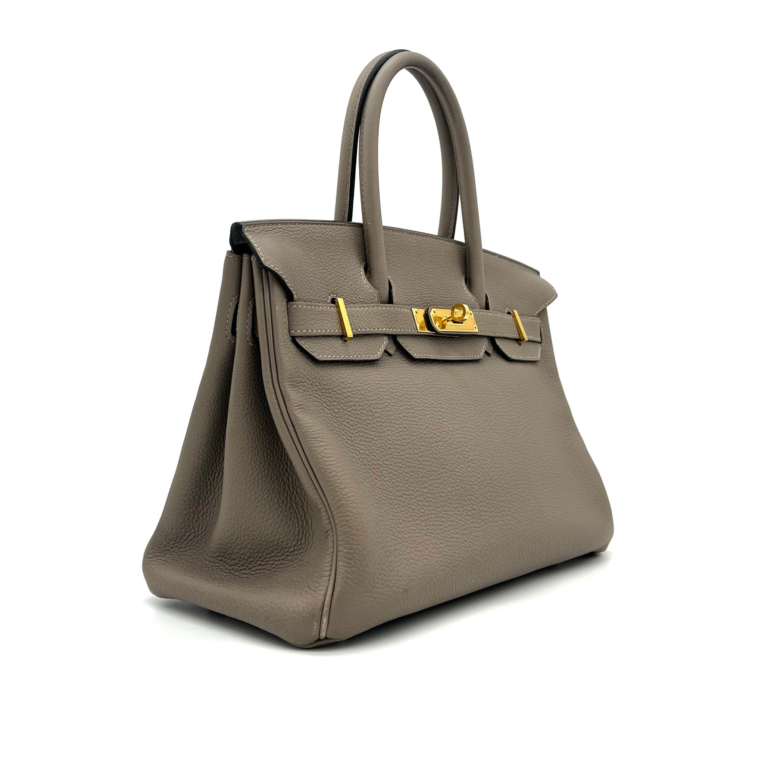 HERMES Taurillon Novillo Birkin 30 Gris Asphalte