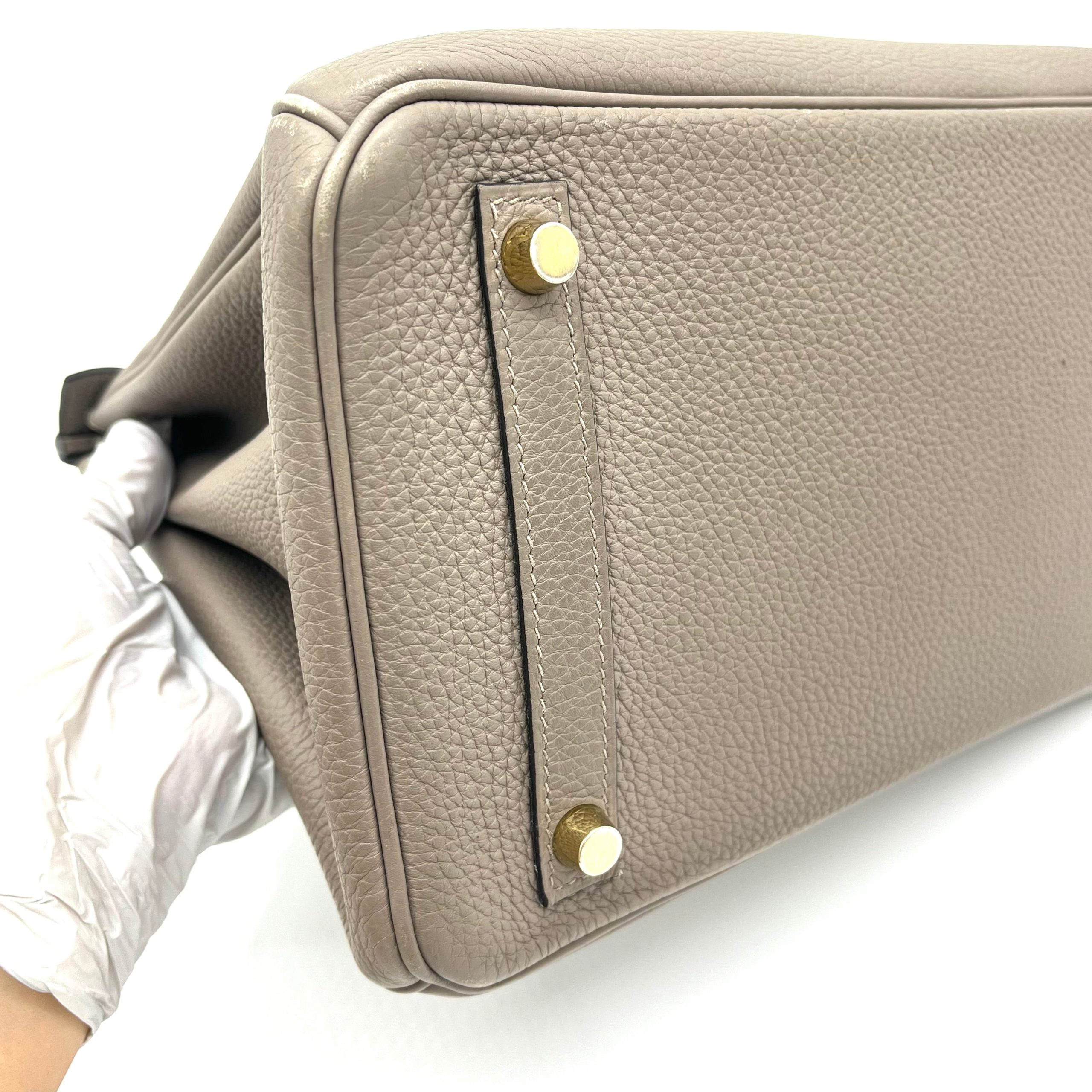 HERMES Taurillon Novillo Birkin 30 Gris Asphalte