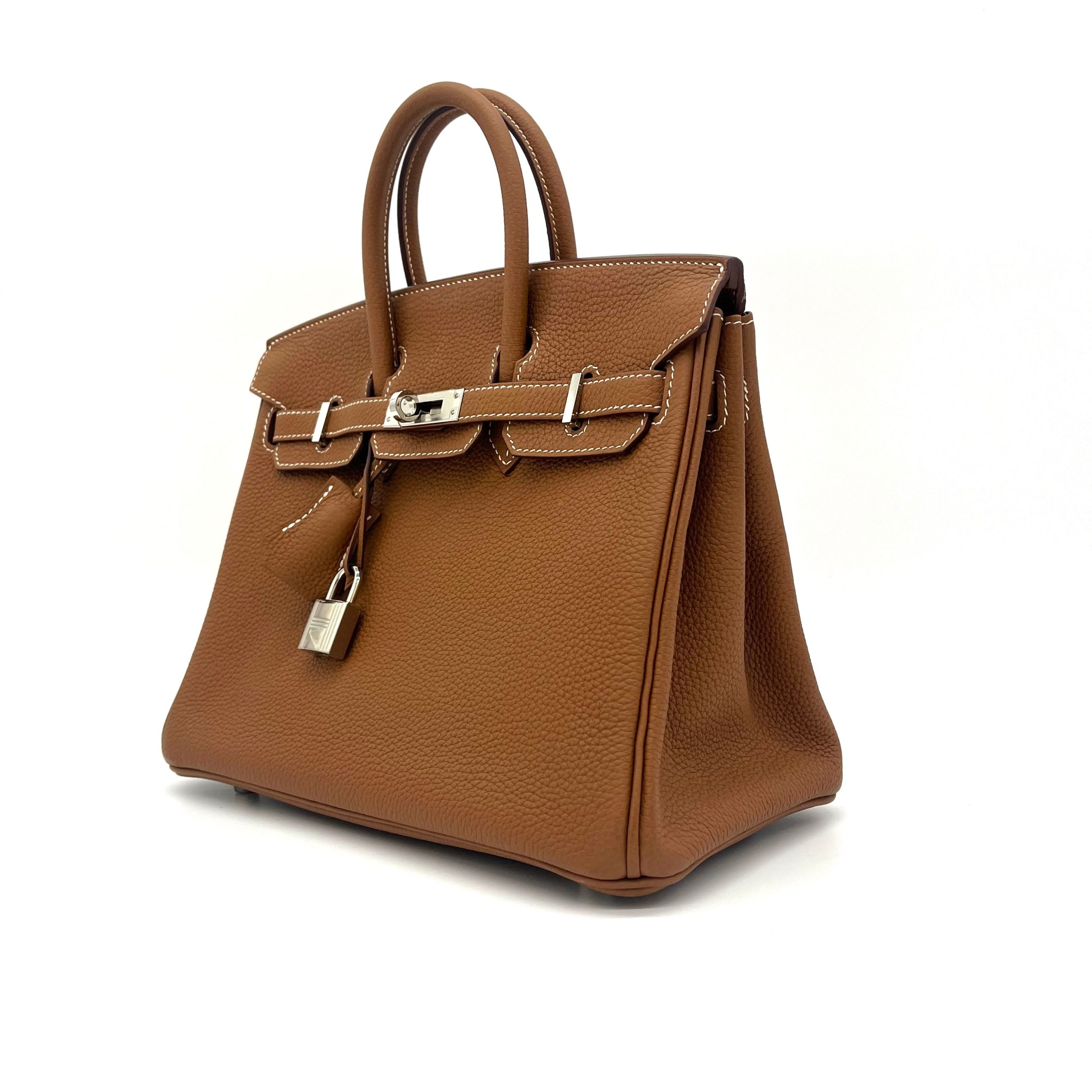 HERMES Togo Birkin 25 Brown Hardware silver