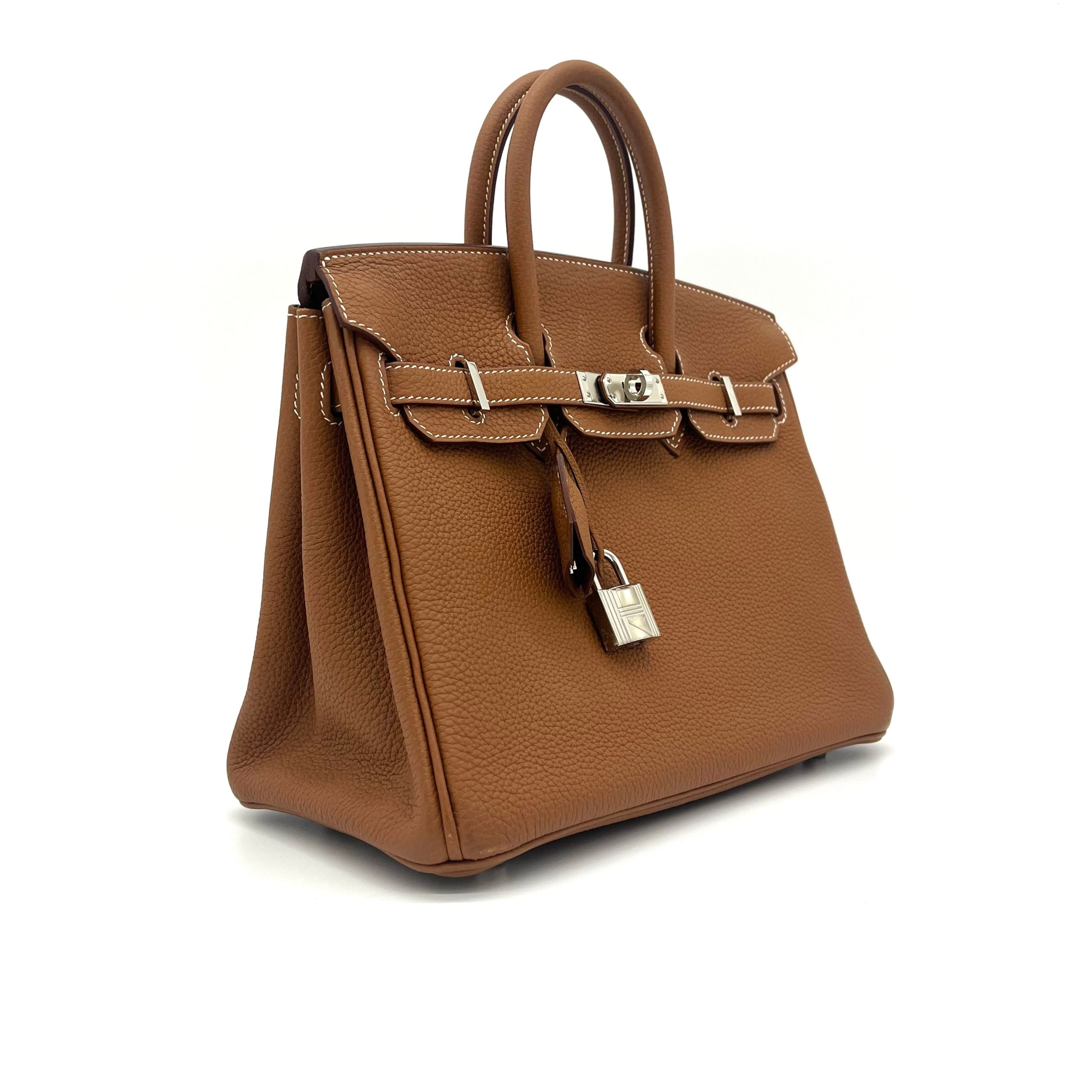 HERMES Togo Birkin 25 Brown Hardware silver