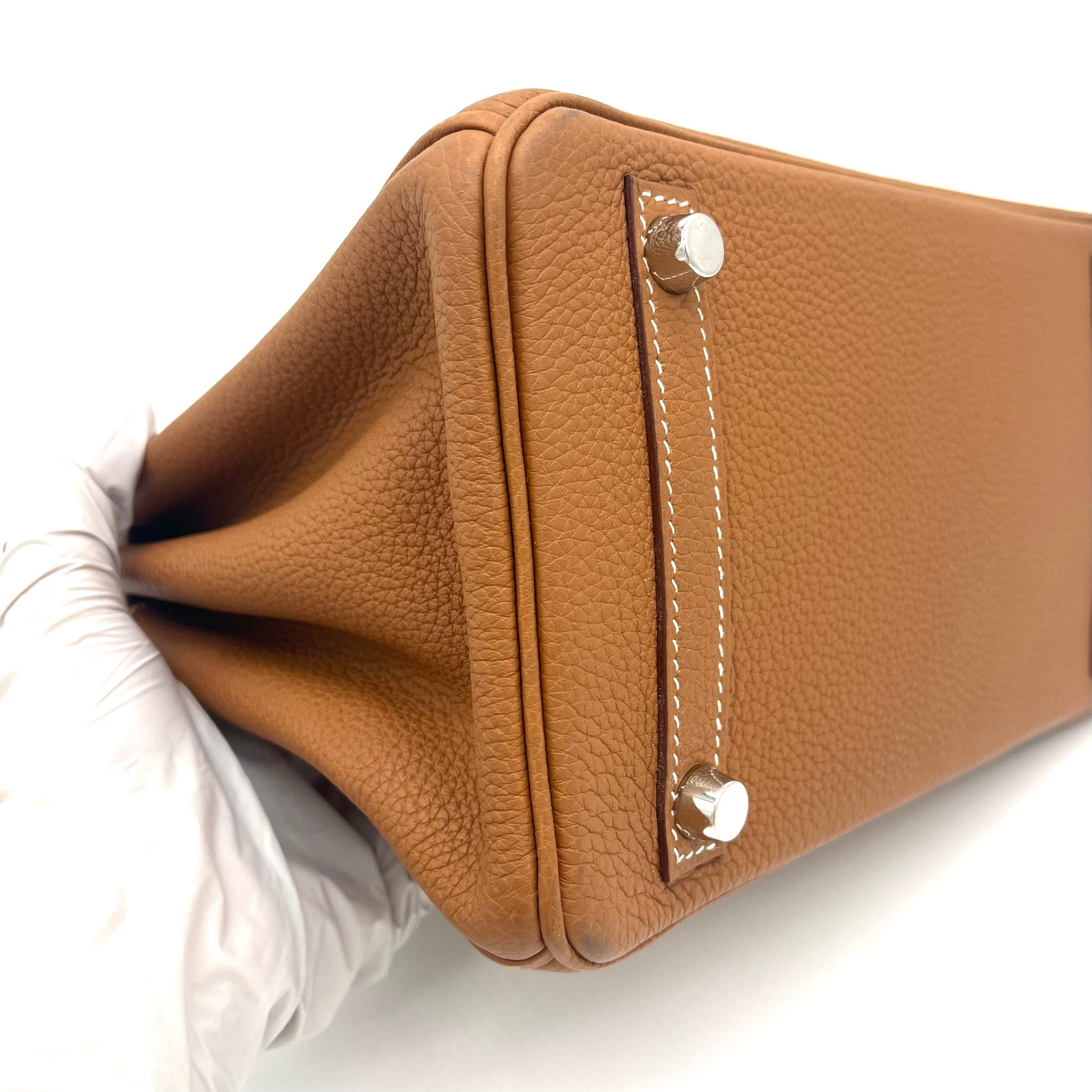 HERMES Togo Birkin 25 Brown Hardware silver