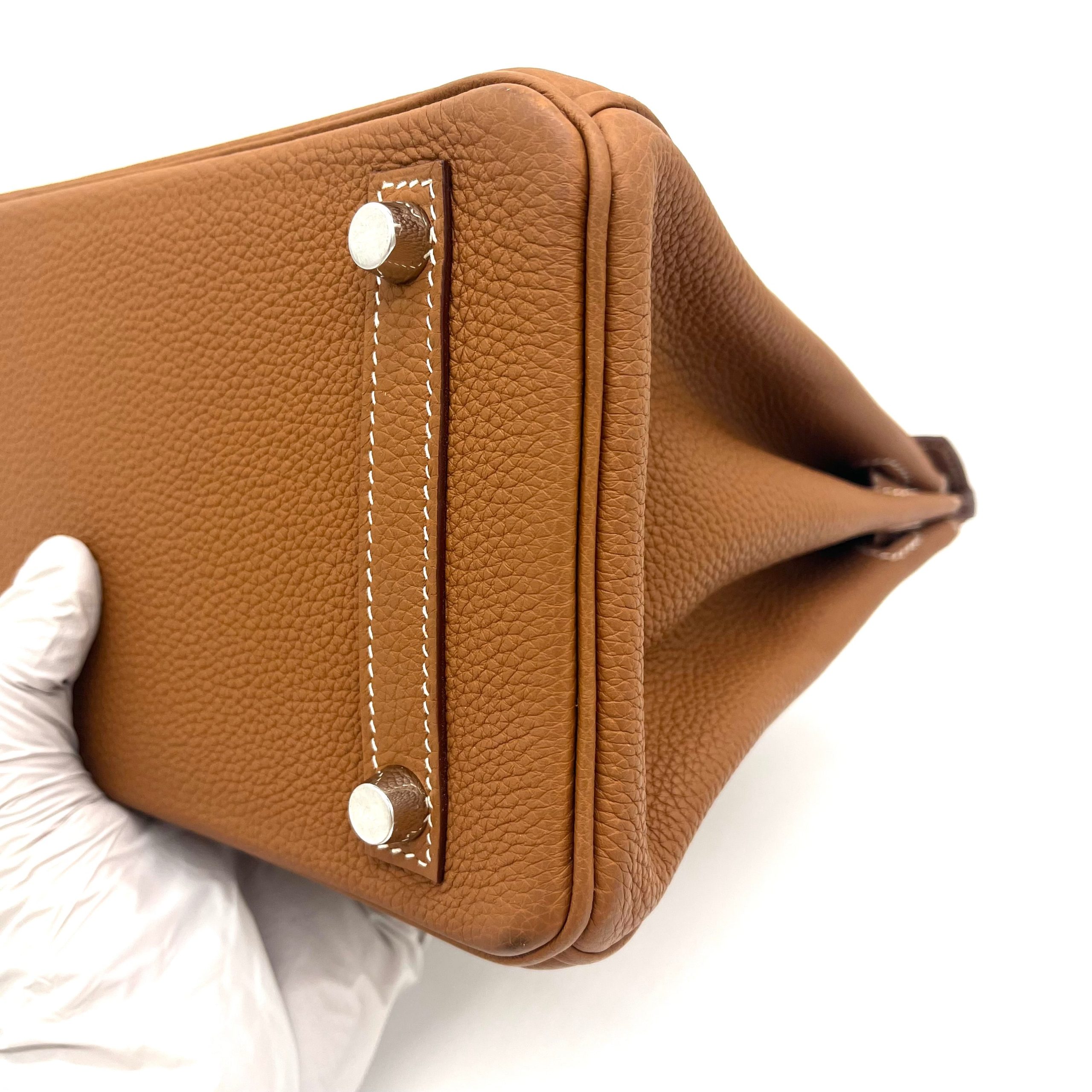 HERMES Togo Birkin 25 Brown Hardware silver