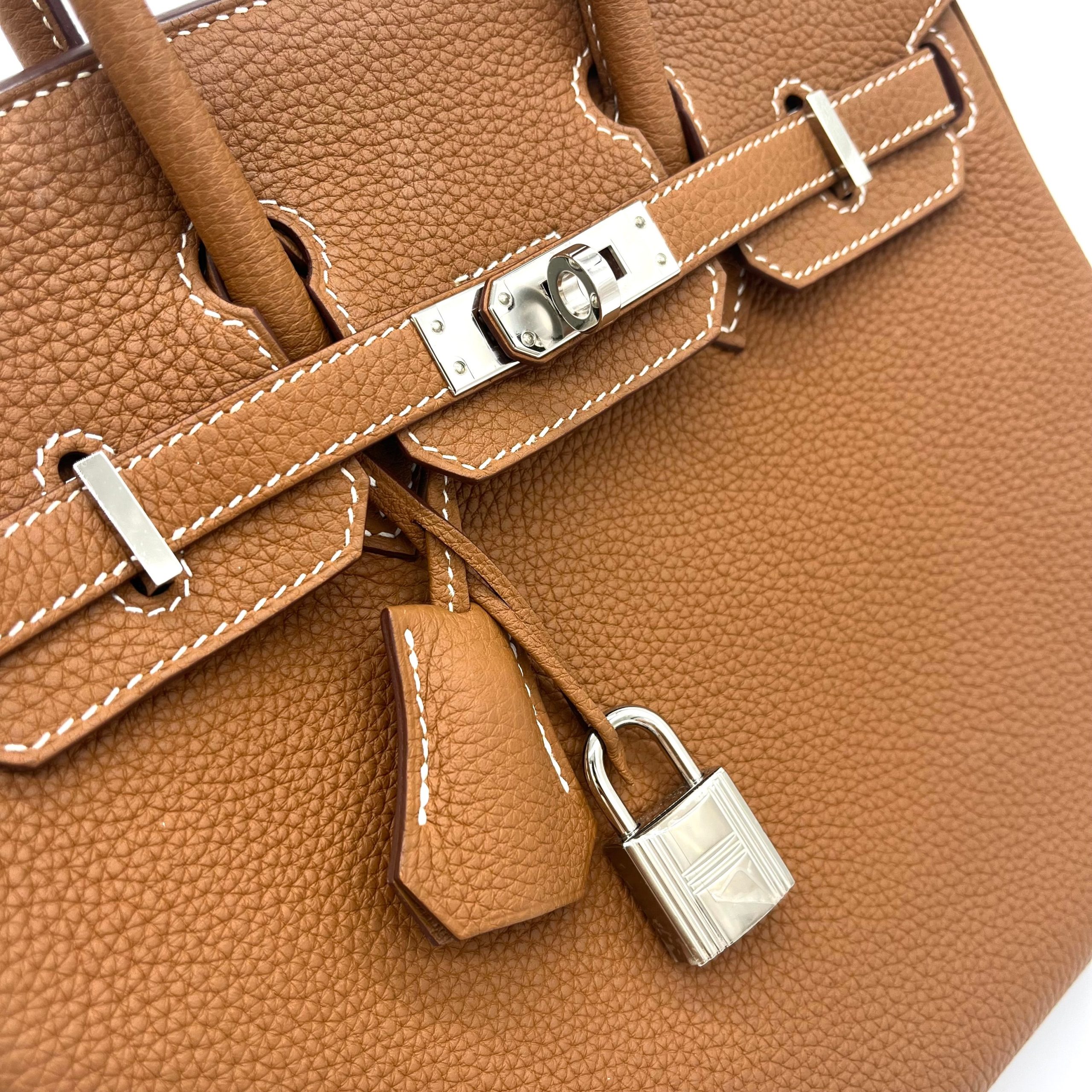 HERMES Togo Birkin 25 Brown Hardware silver