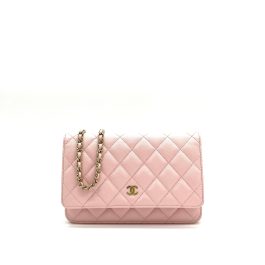 Chanel  Caviar Quilted Wallet on Chain WOC Light Pink
