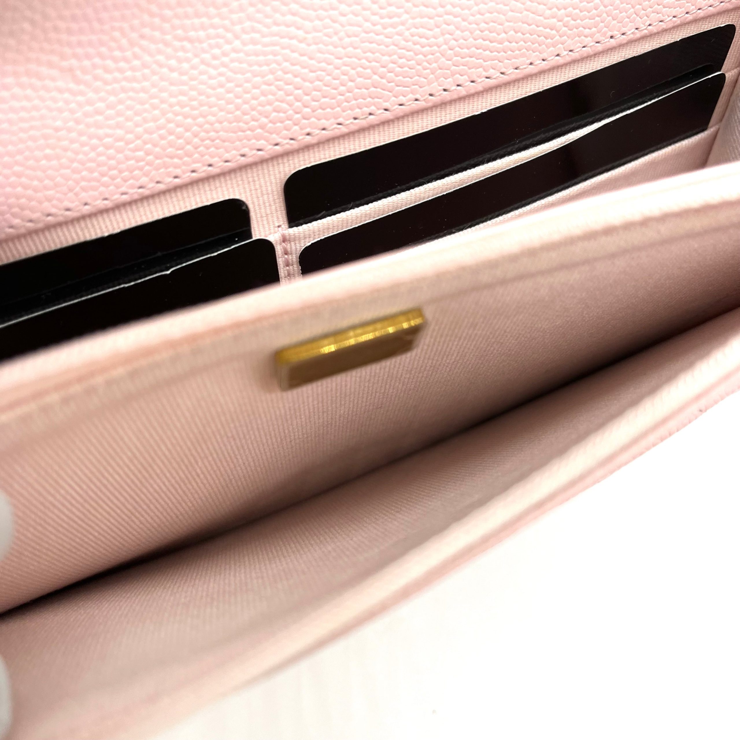 Chanel Caviar Quilted Wallet on Chain WOC Light Pink