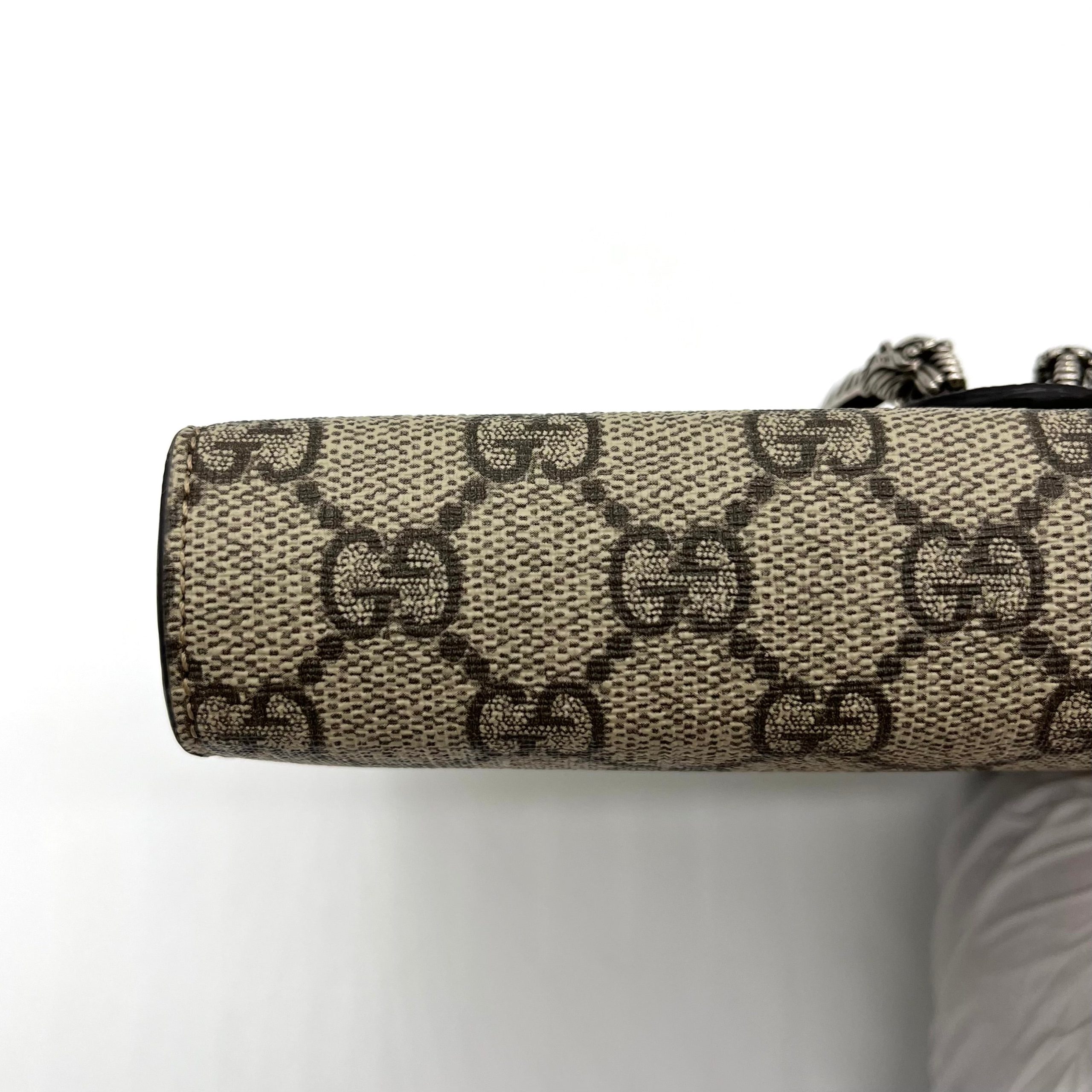 GG Supreme Monogram Mini Dionysus Chain Wallet Beige Taupe