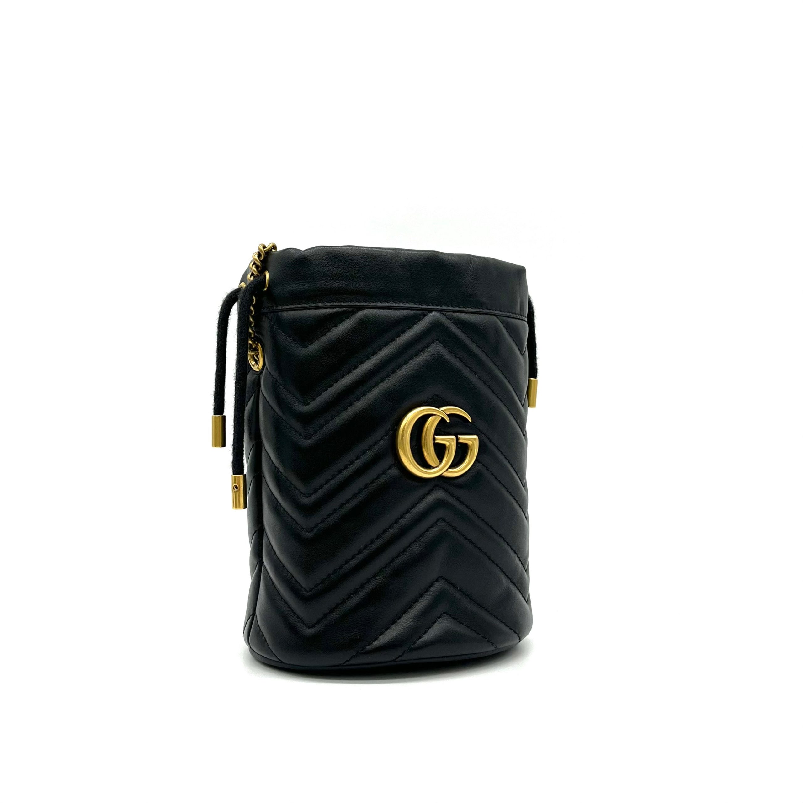 Gucci  Calfskin Matelasse Mini GG Marmont 2.0 Bucket