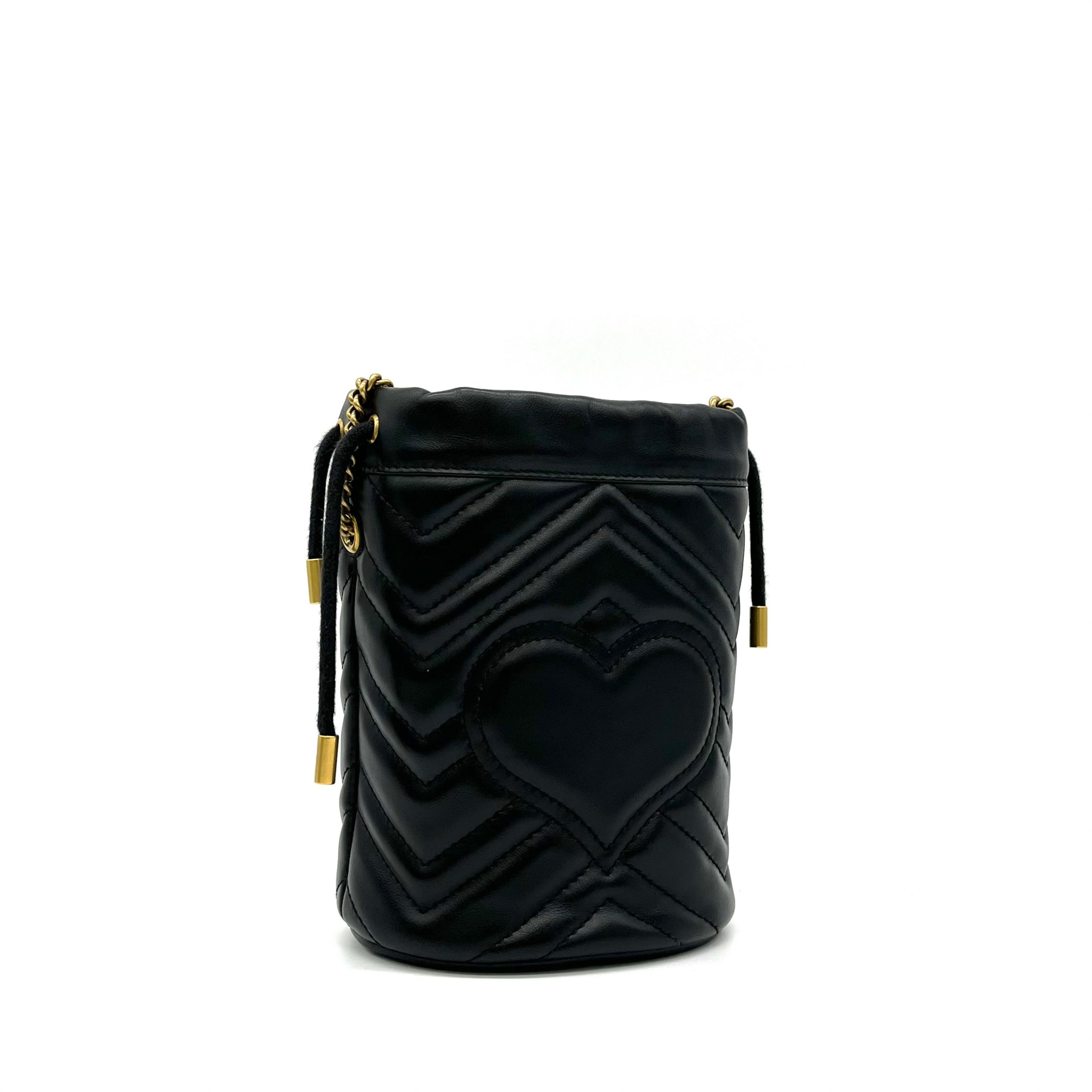 Gucci  Calfskin Matelasse Mini GG Marmont 2.0 Bucket