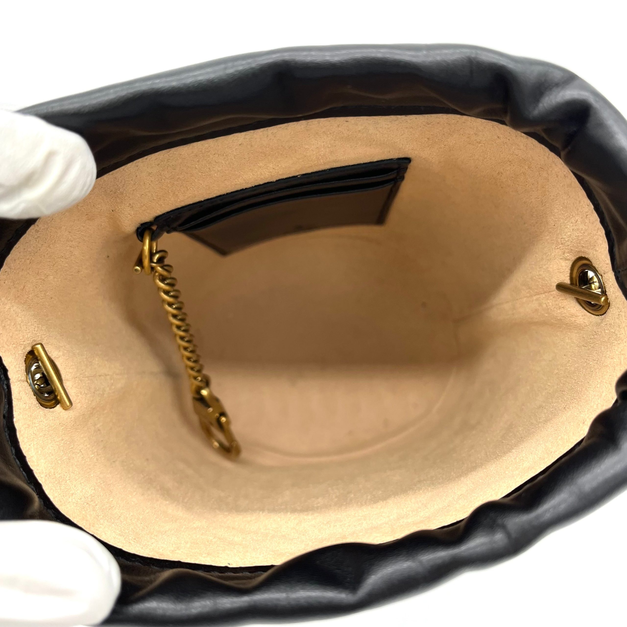 Gucci  Calfskin Matelasse Mini GG Marmont 2.0 Bucket