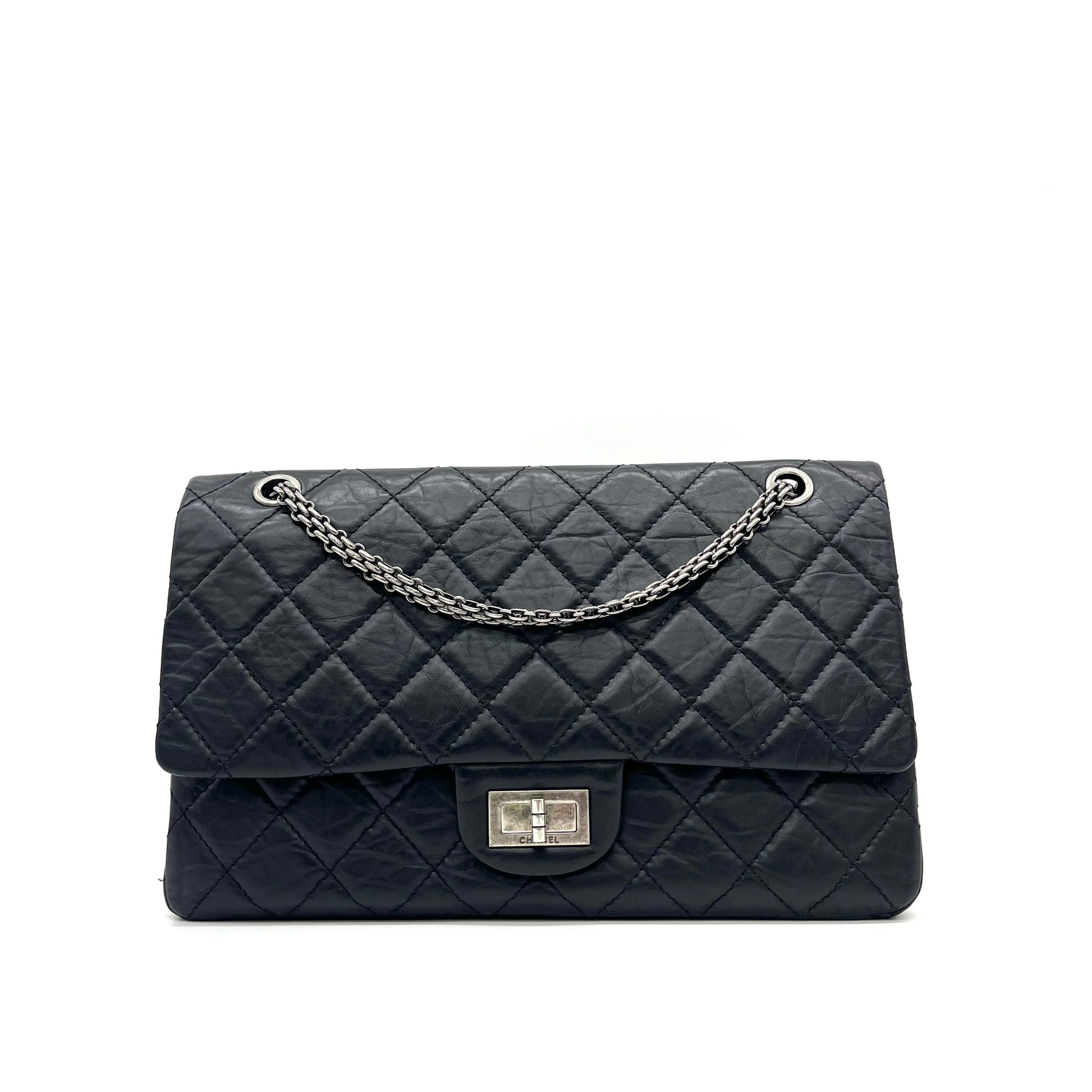 Chanel Aged Calfskin Quilted 2.55 Reissue 226 Flap Black 2008-2009