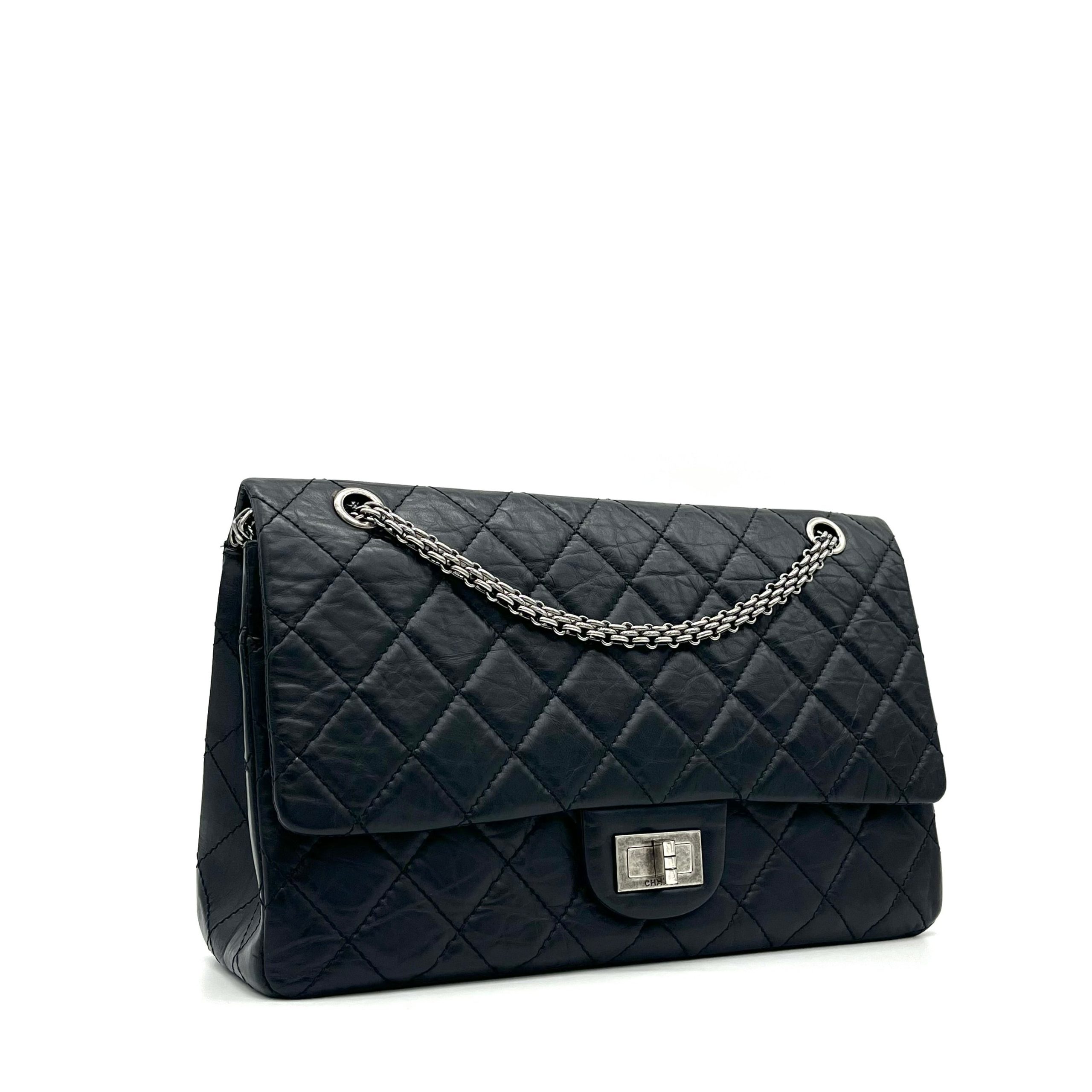 Chanel Aged Calfskin Quilted 2.55 Reissue 226 Flap Black 2008-2009