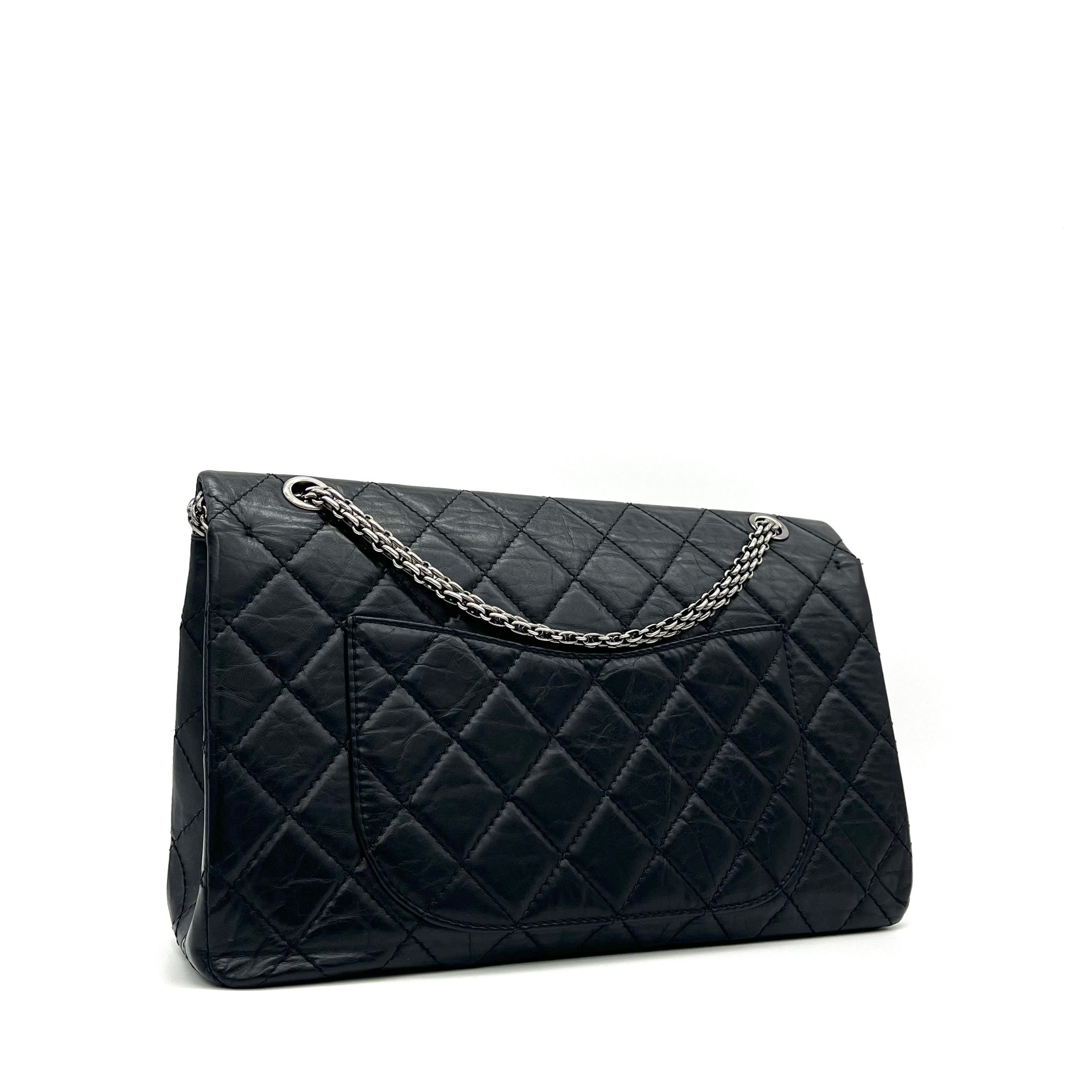 Chanel Aged Calfskin Quilted 2.55 Reissue 226 Flap Black 2008-2009